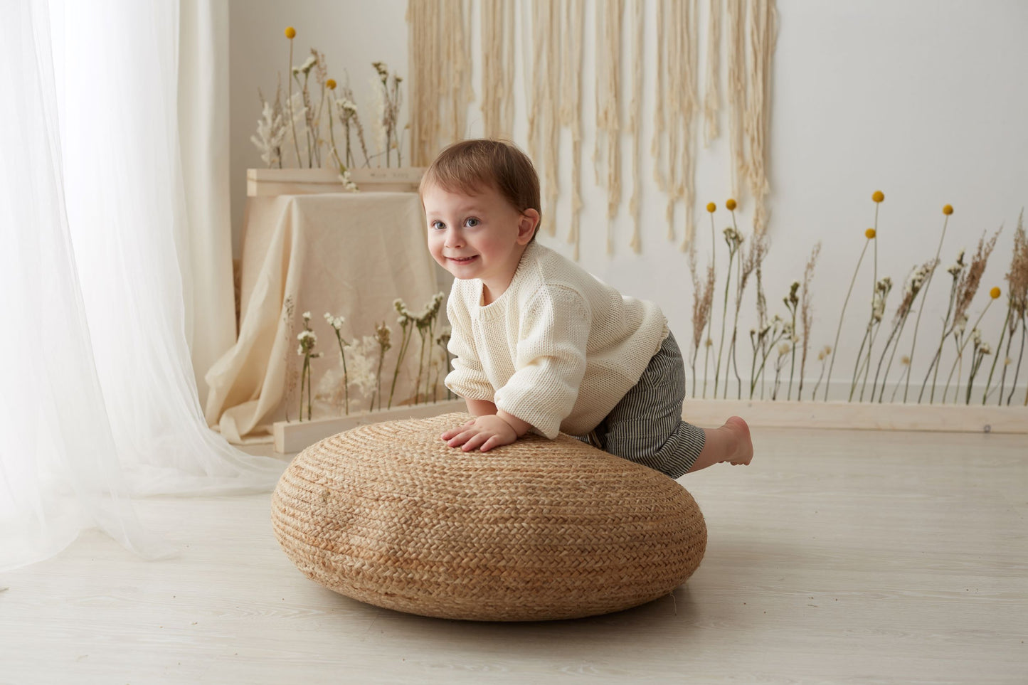 Maglione in cotone orlo smerlato
