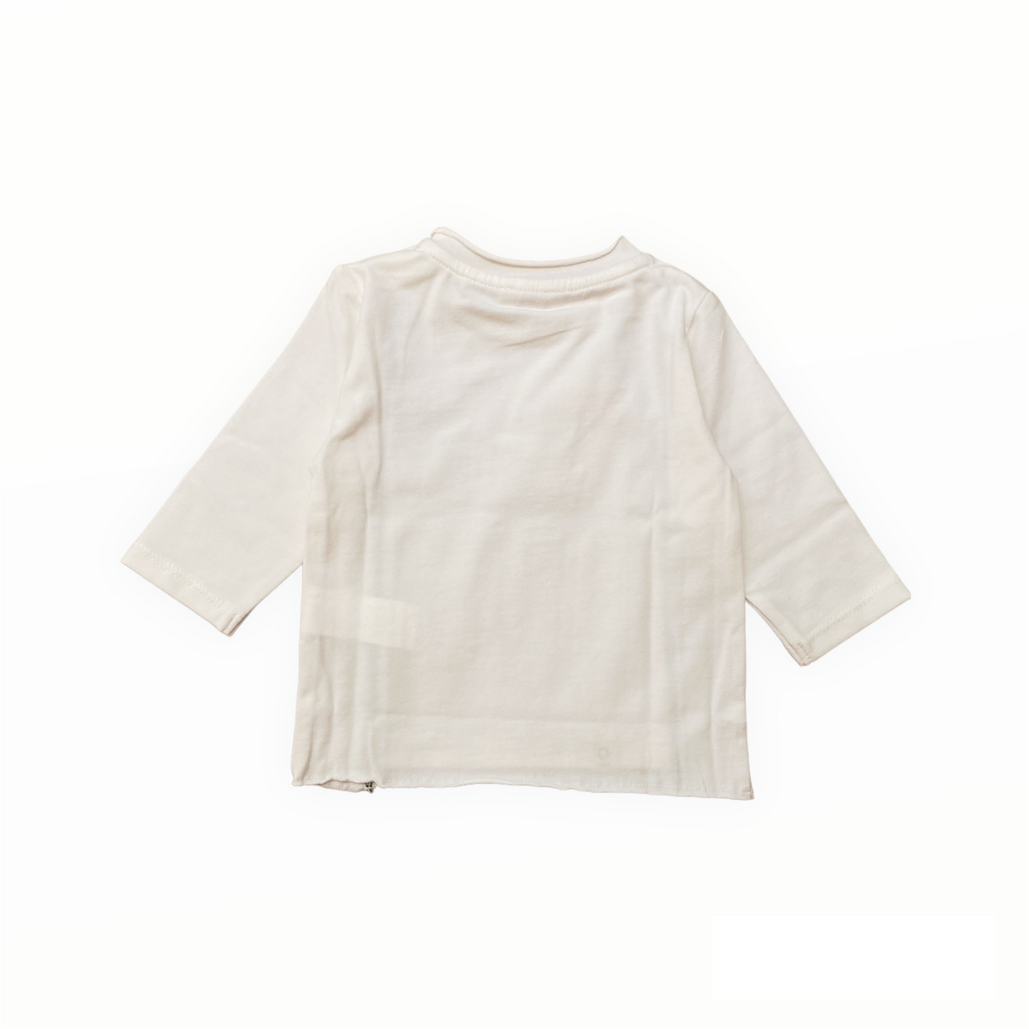 Maglietta panna con cuciture a contrasto, cotone bio