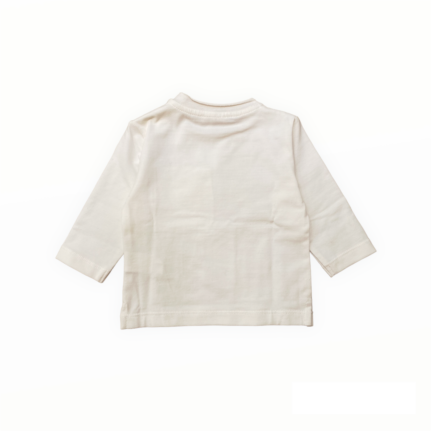 Maglietta a manica lunga con finto taschino a contrasto, cotone bio