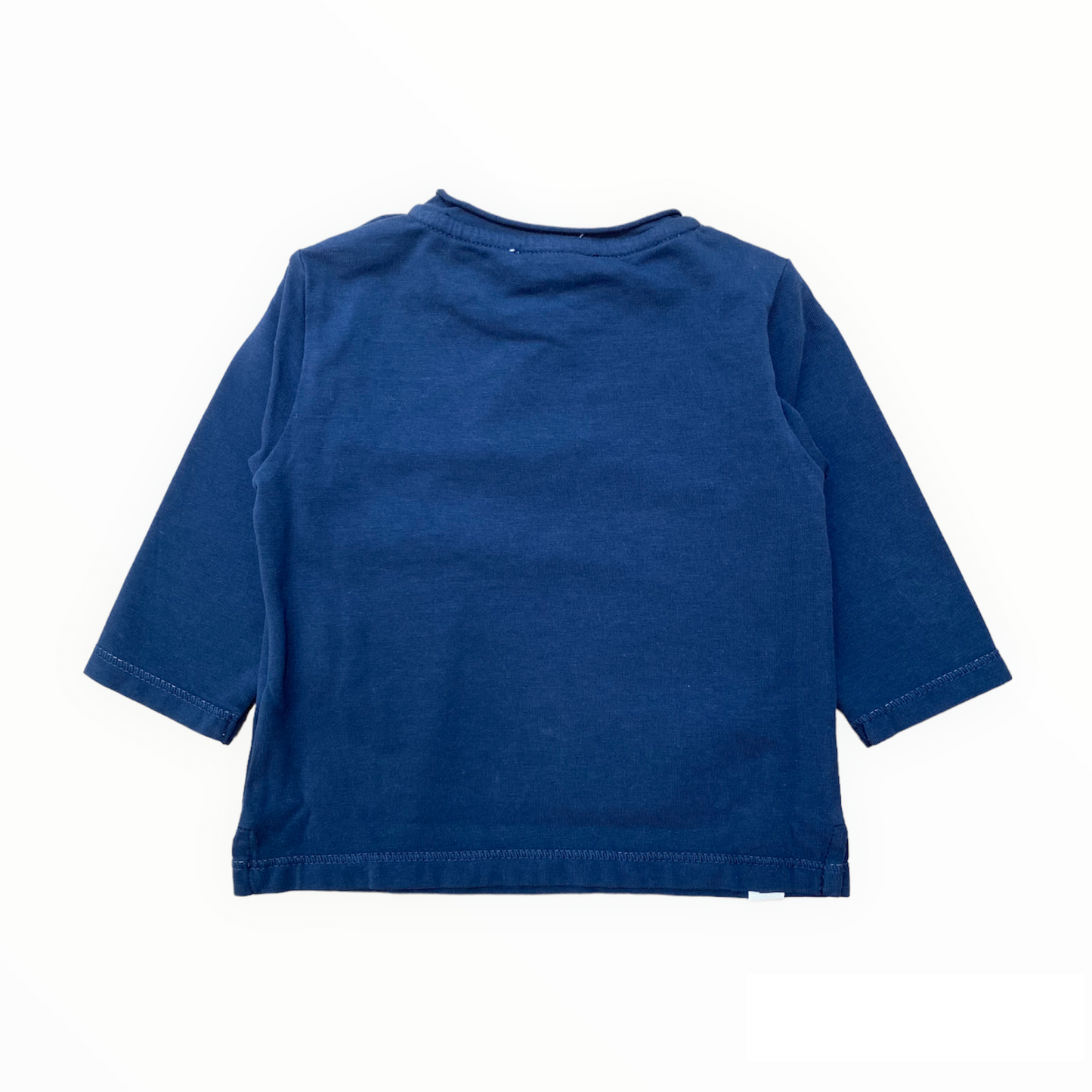 T-shirt bleu manches longues, coton biologique