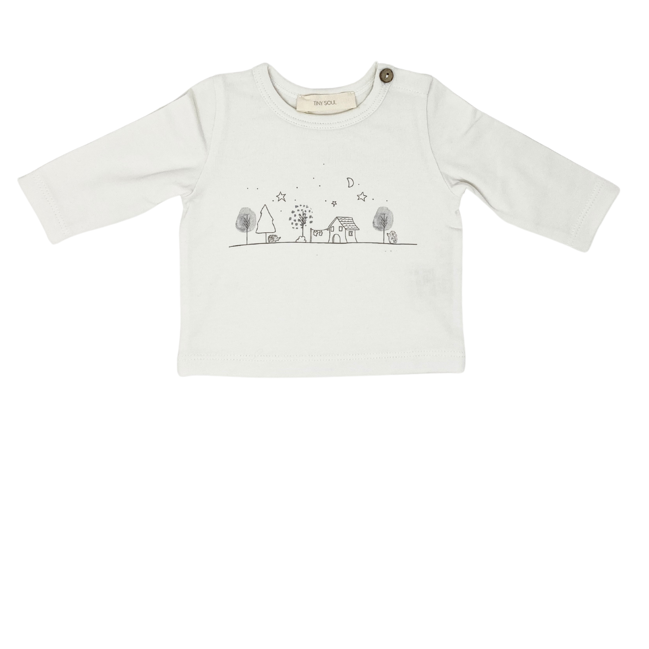 T-shirt crème avec imprimé, coton biologique