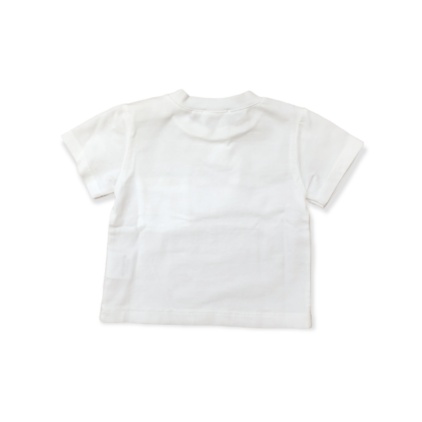 T-shirt baby bianca con taschino cotone bio