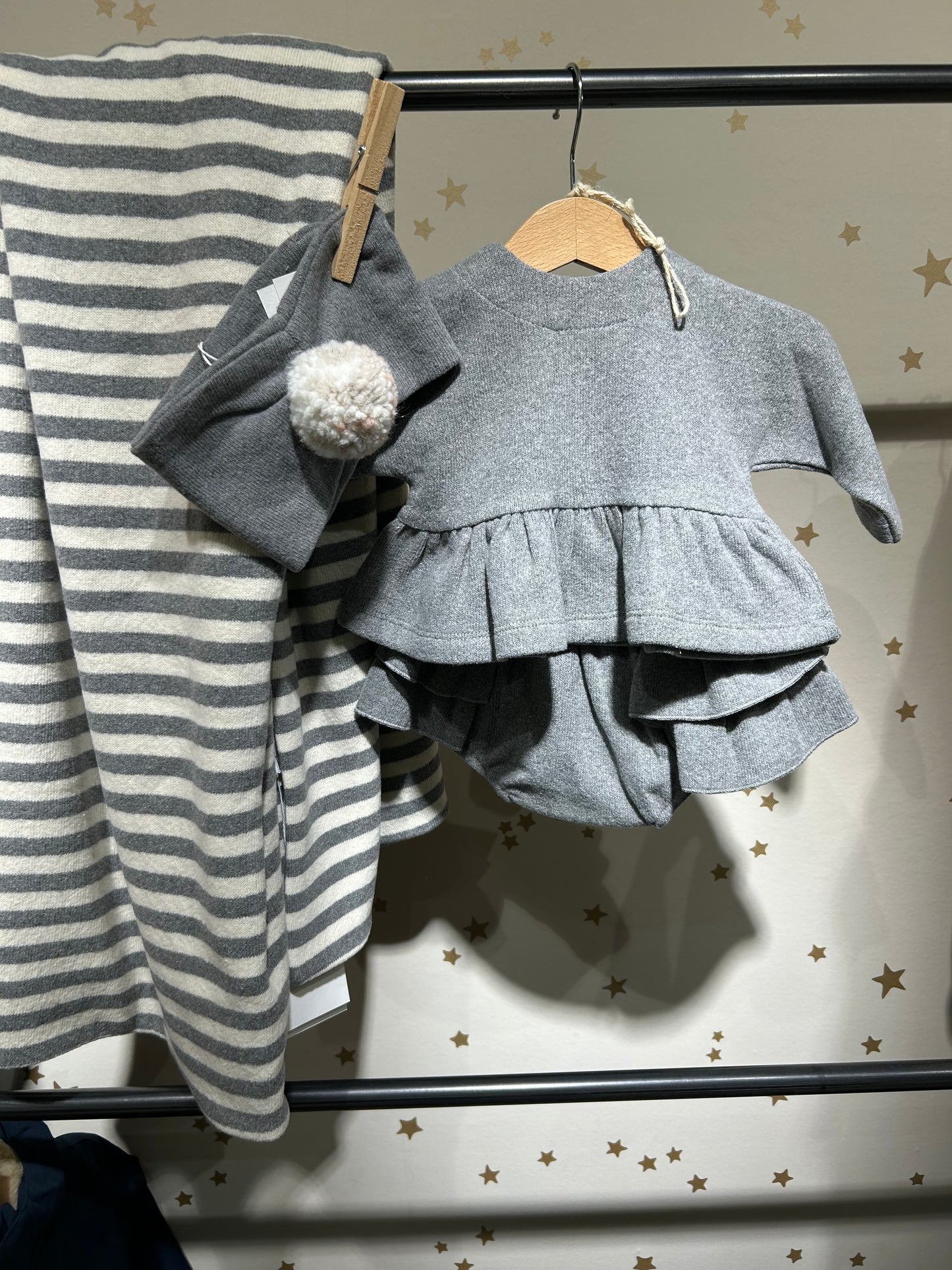 Blusa Sara caldo cotone grigio