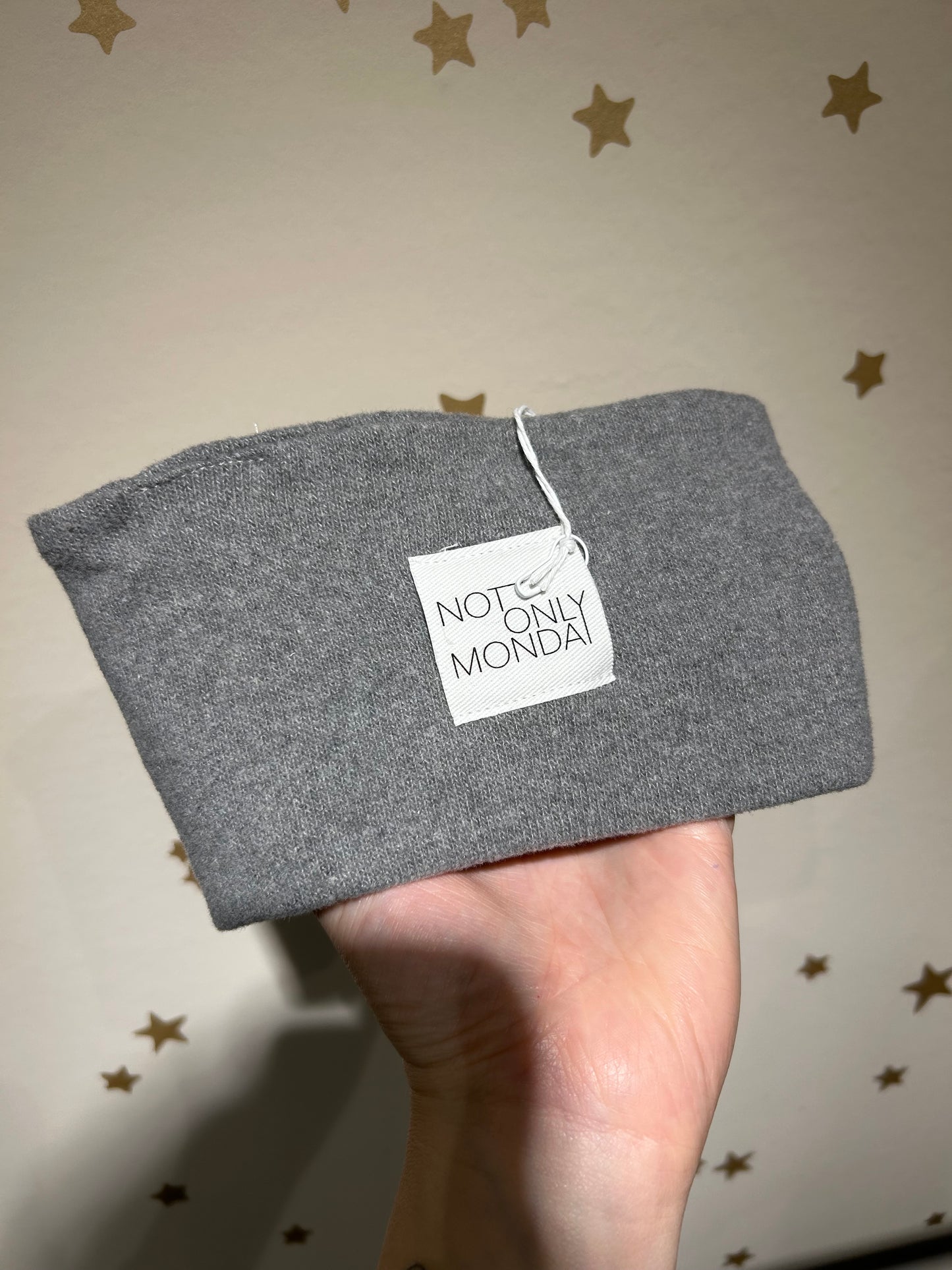 Fascia caldo cotone grigio pon pon