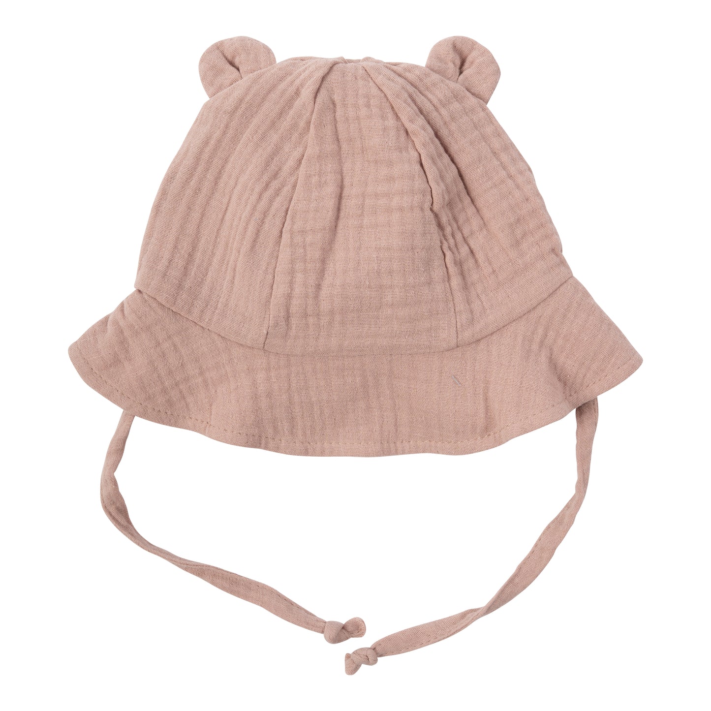 Cappellino in mussola rosa con orecchie