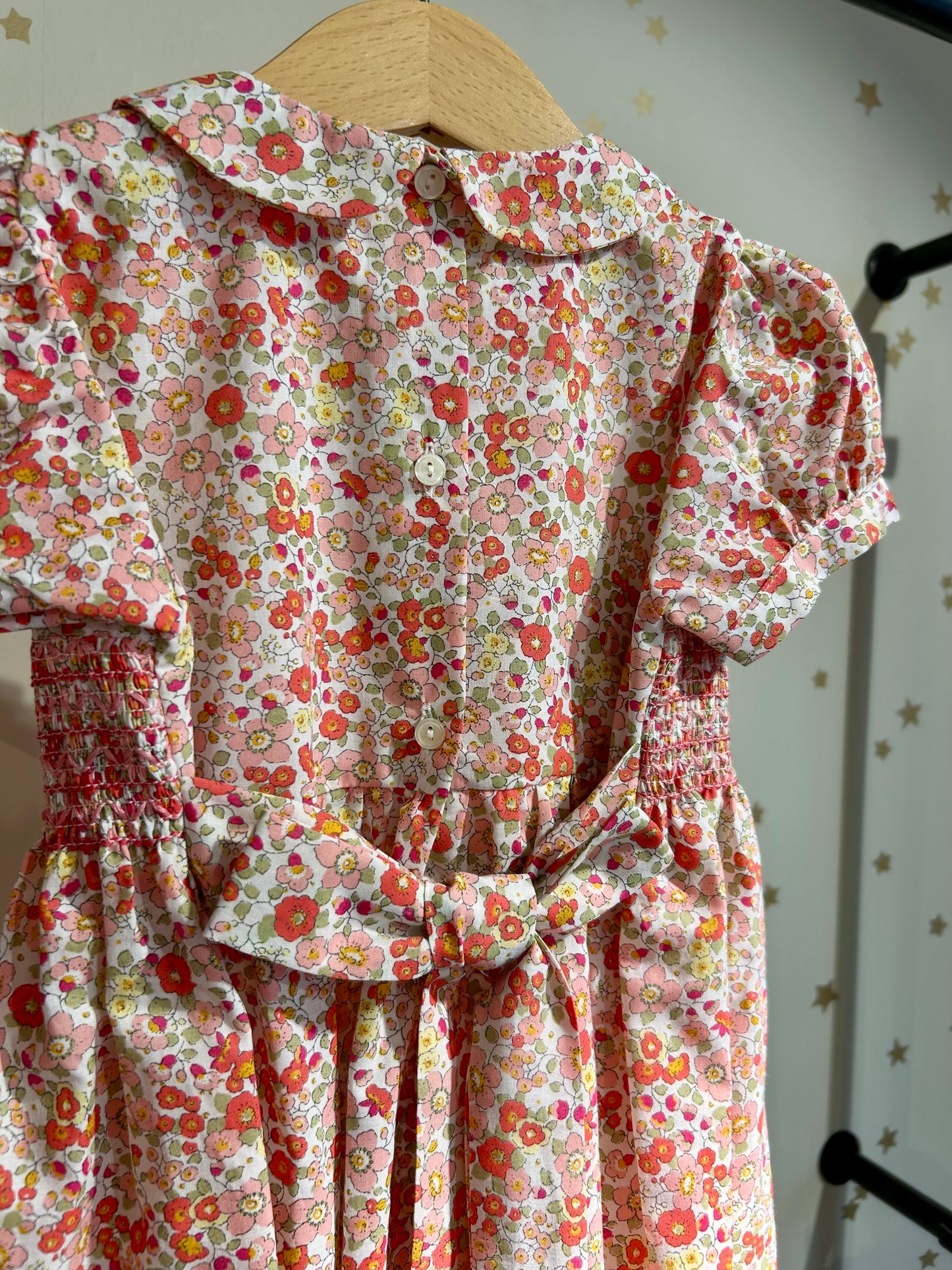 Abito baby fiori punto smock