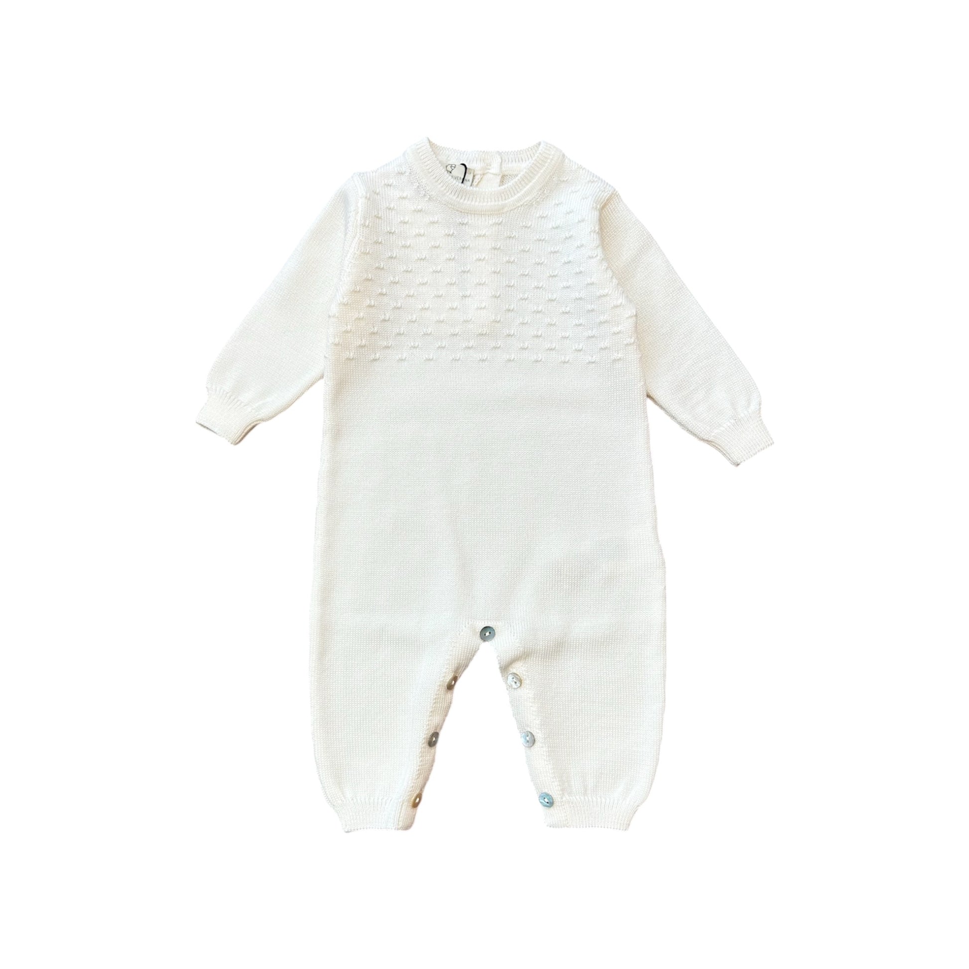 Tutina neonato lana merino panna 