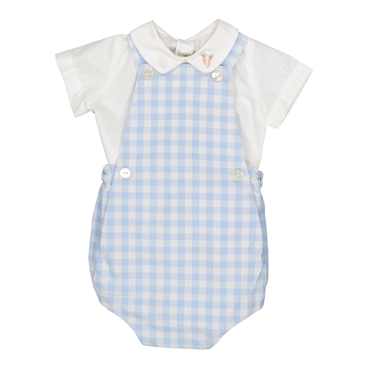 Camicia Maurice ricamo carotine in popeline bianca