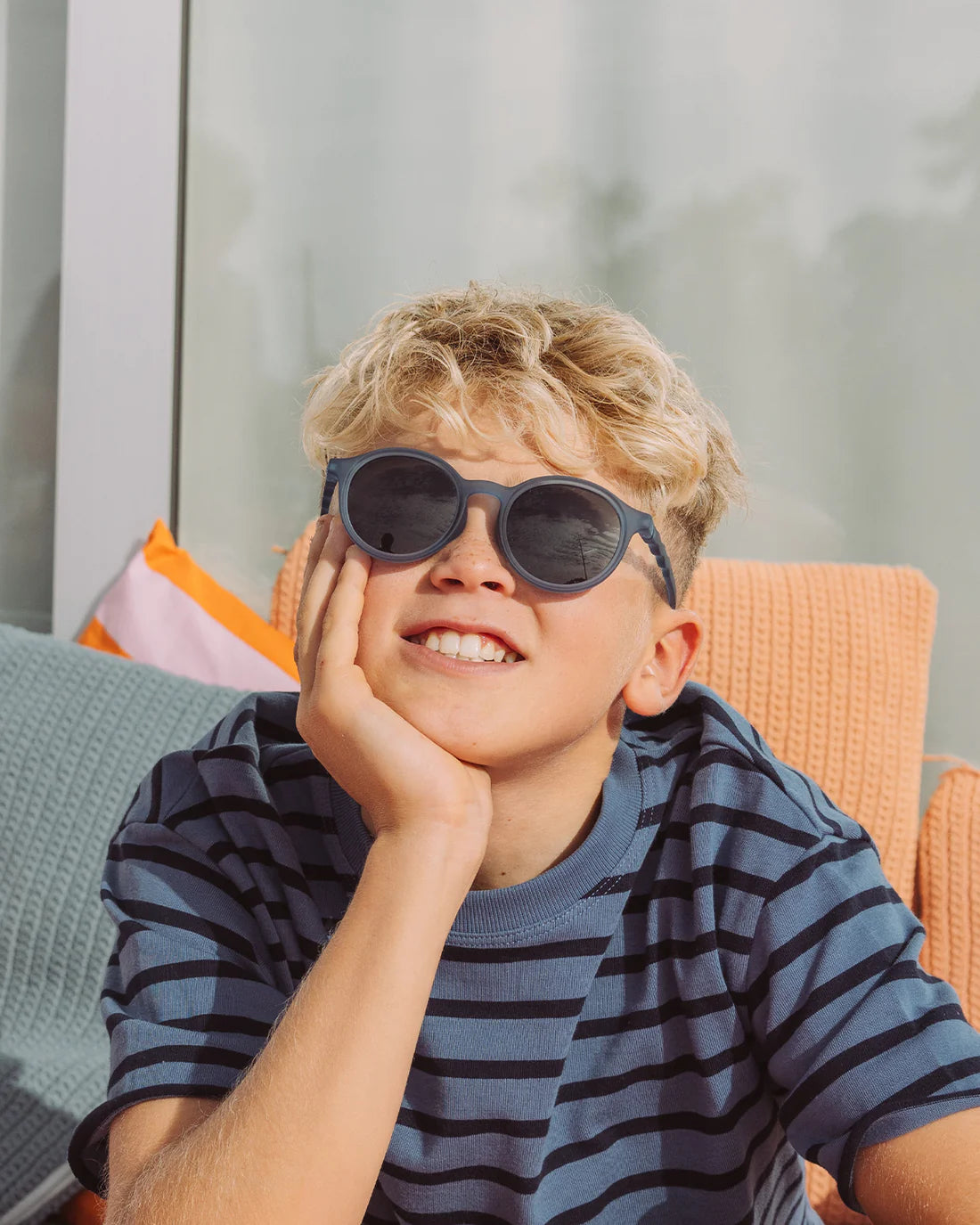 Occhiali da sole ovali bambino blu Navy Blue 5-12 anni