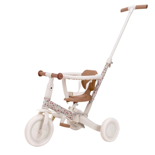 Triciclo 4 in 1 bianco/fiori