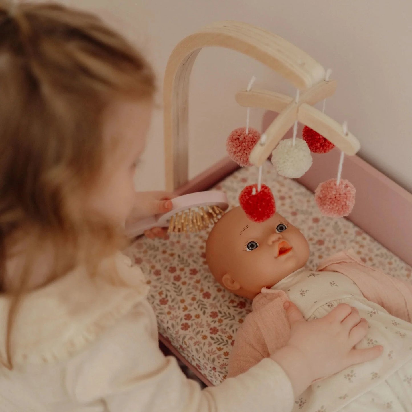 Fasciatoio per bambole in legno