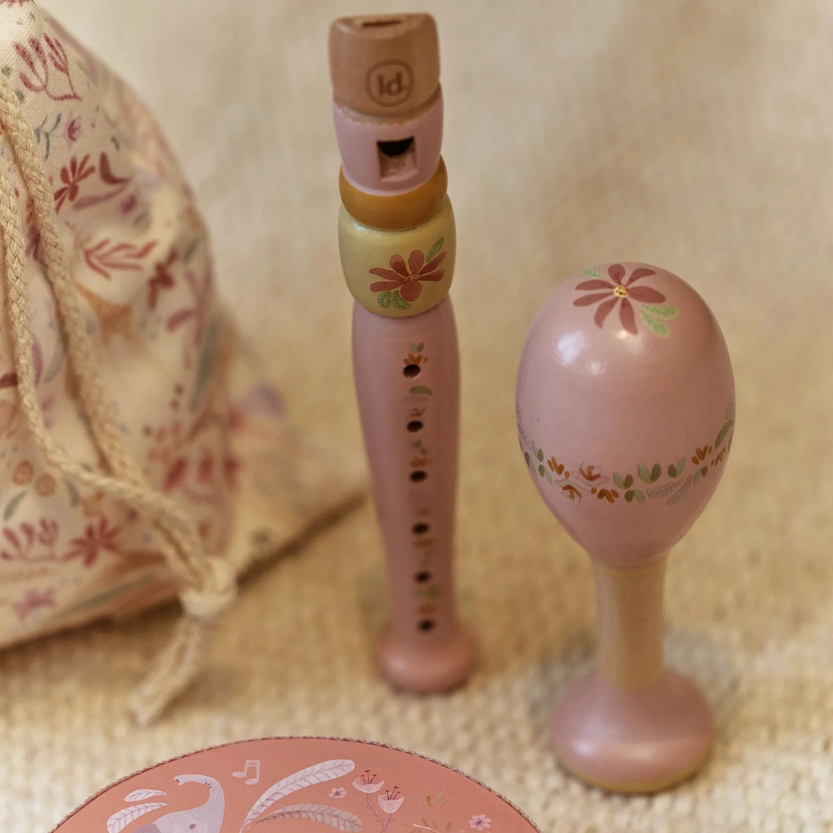 Set musicale in legno rosa Safari Friends