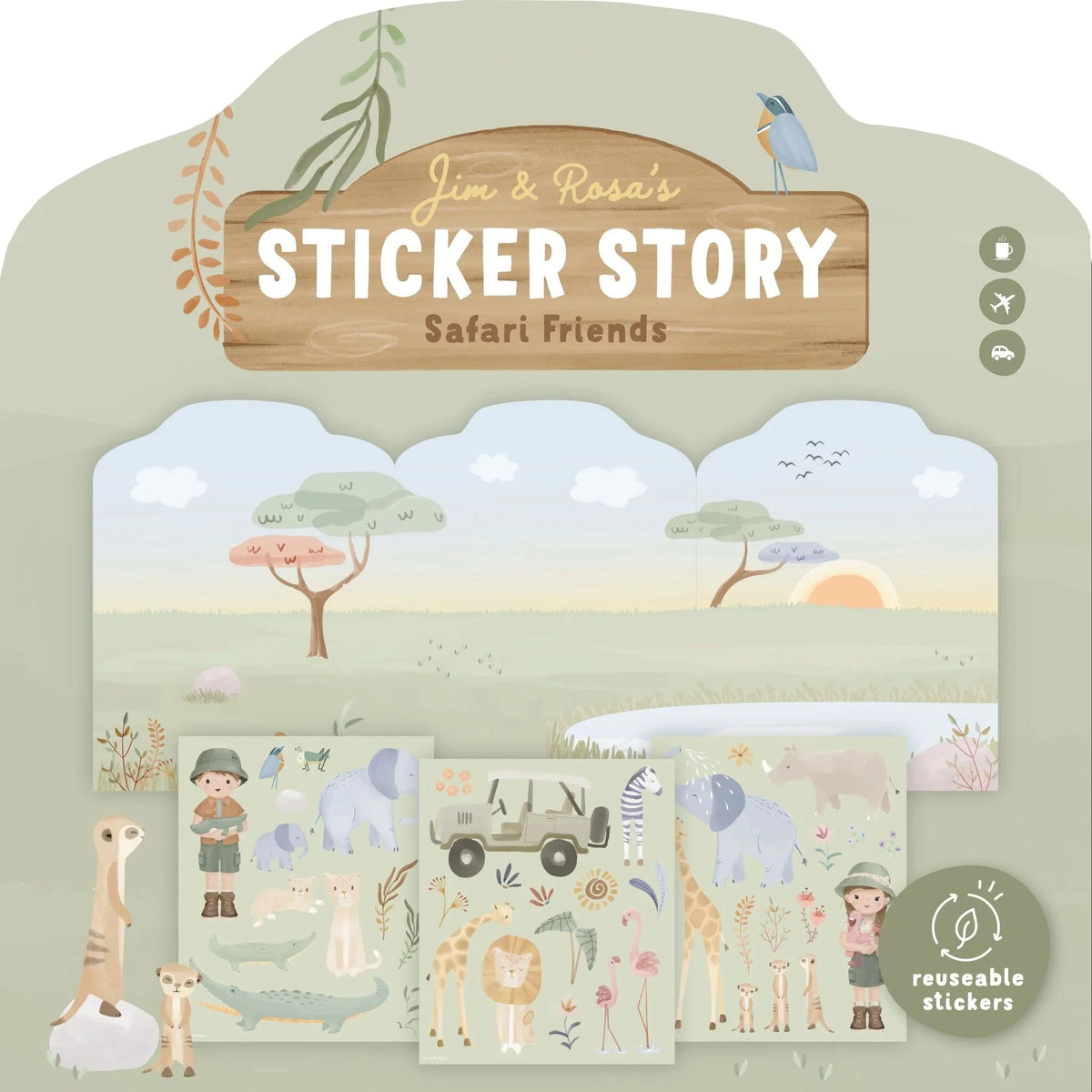 Stickers tacca e stacca Safari Friends