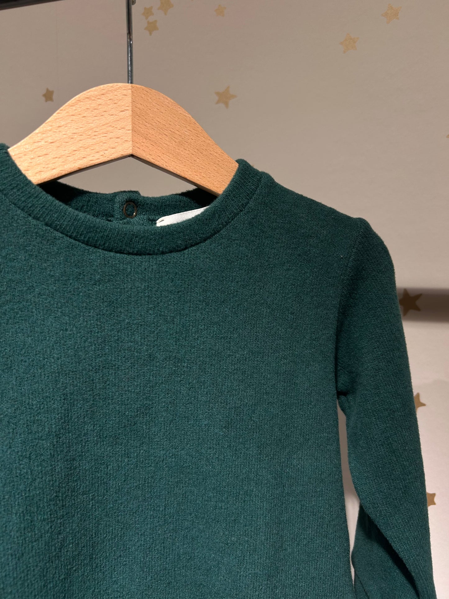 Felpa baby verde caldo cotone