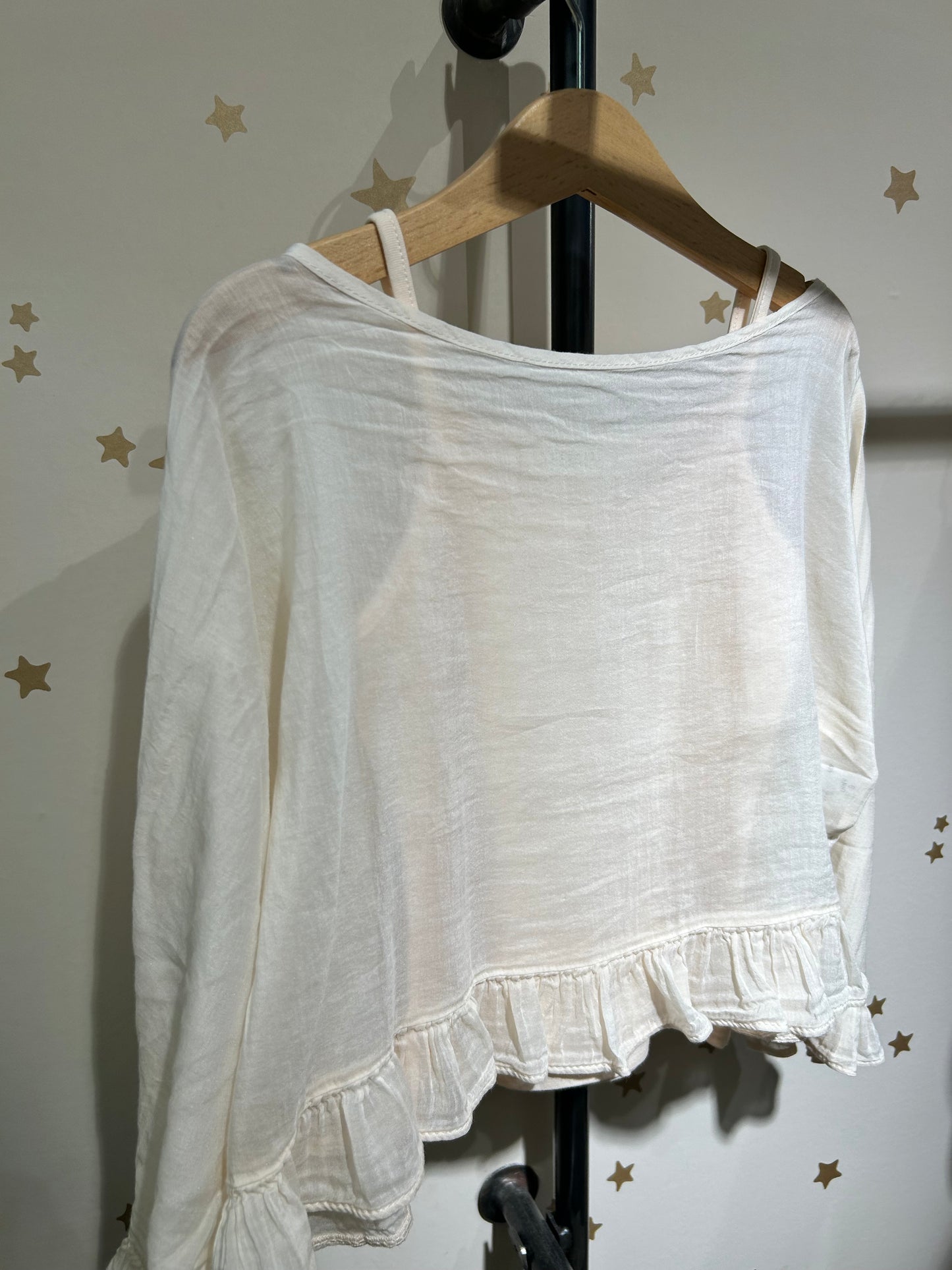 Blusa in chiffon di seta Light Peach