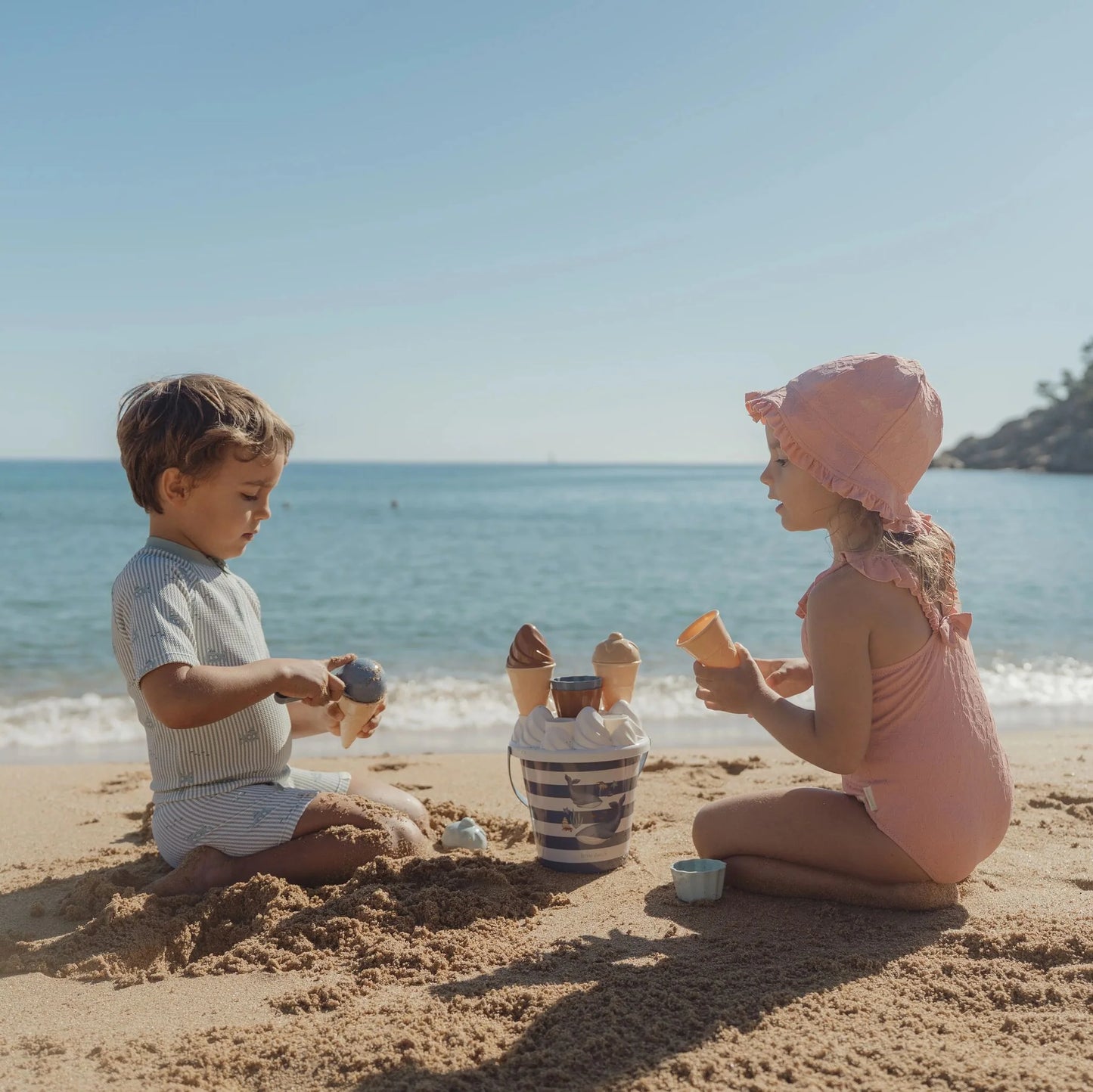 Ocean Dreams Blue beach bucket and ice cream set