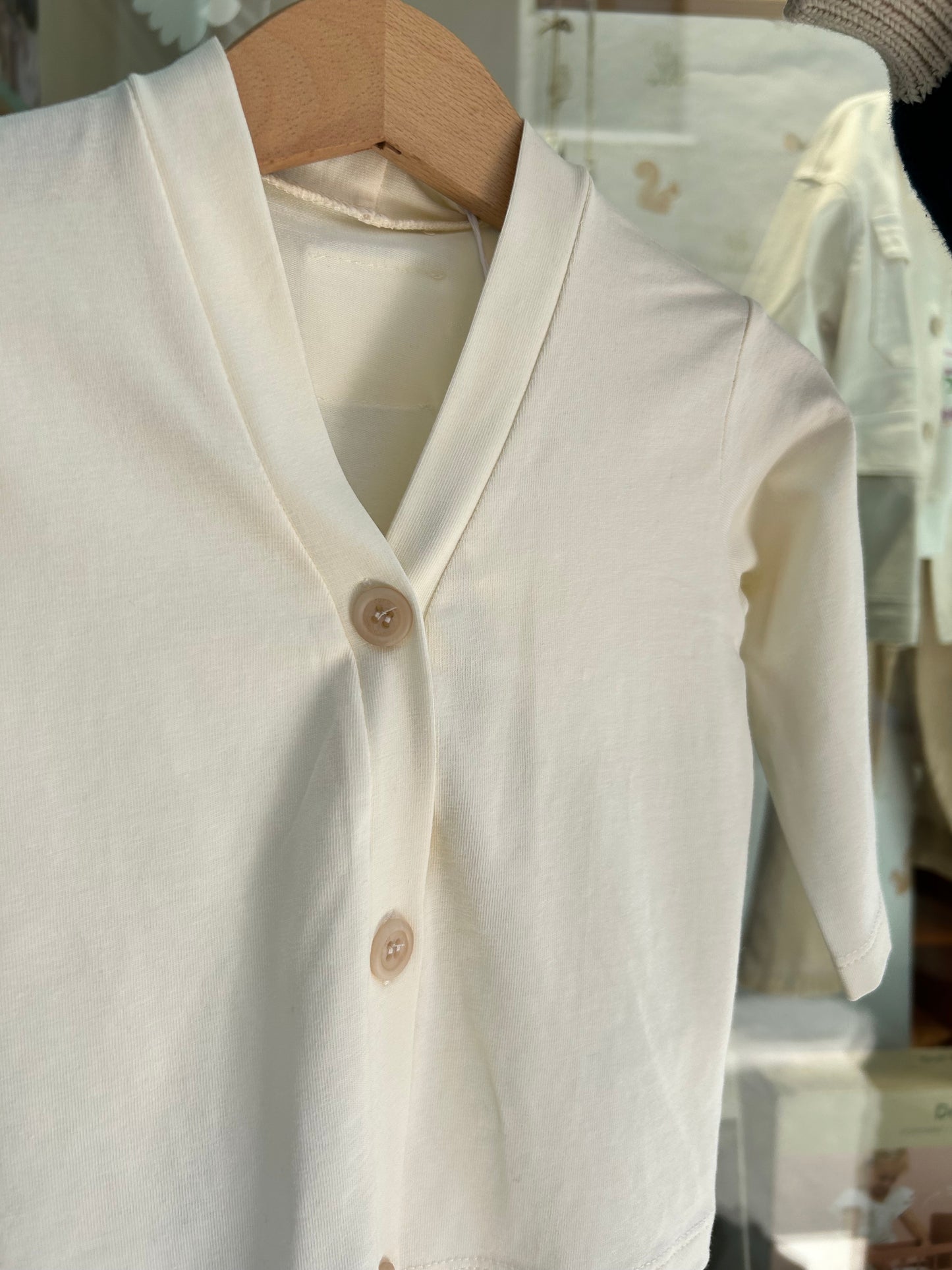Cardigan en jersey écru Rometto
