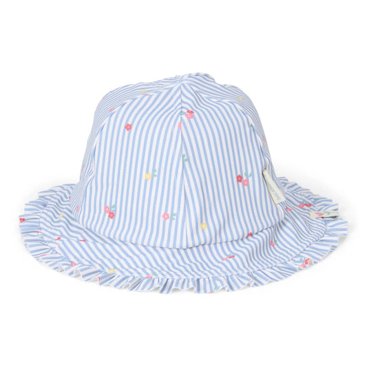 Cappellino reversibile blu fiori e righe Sunny Flower