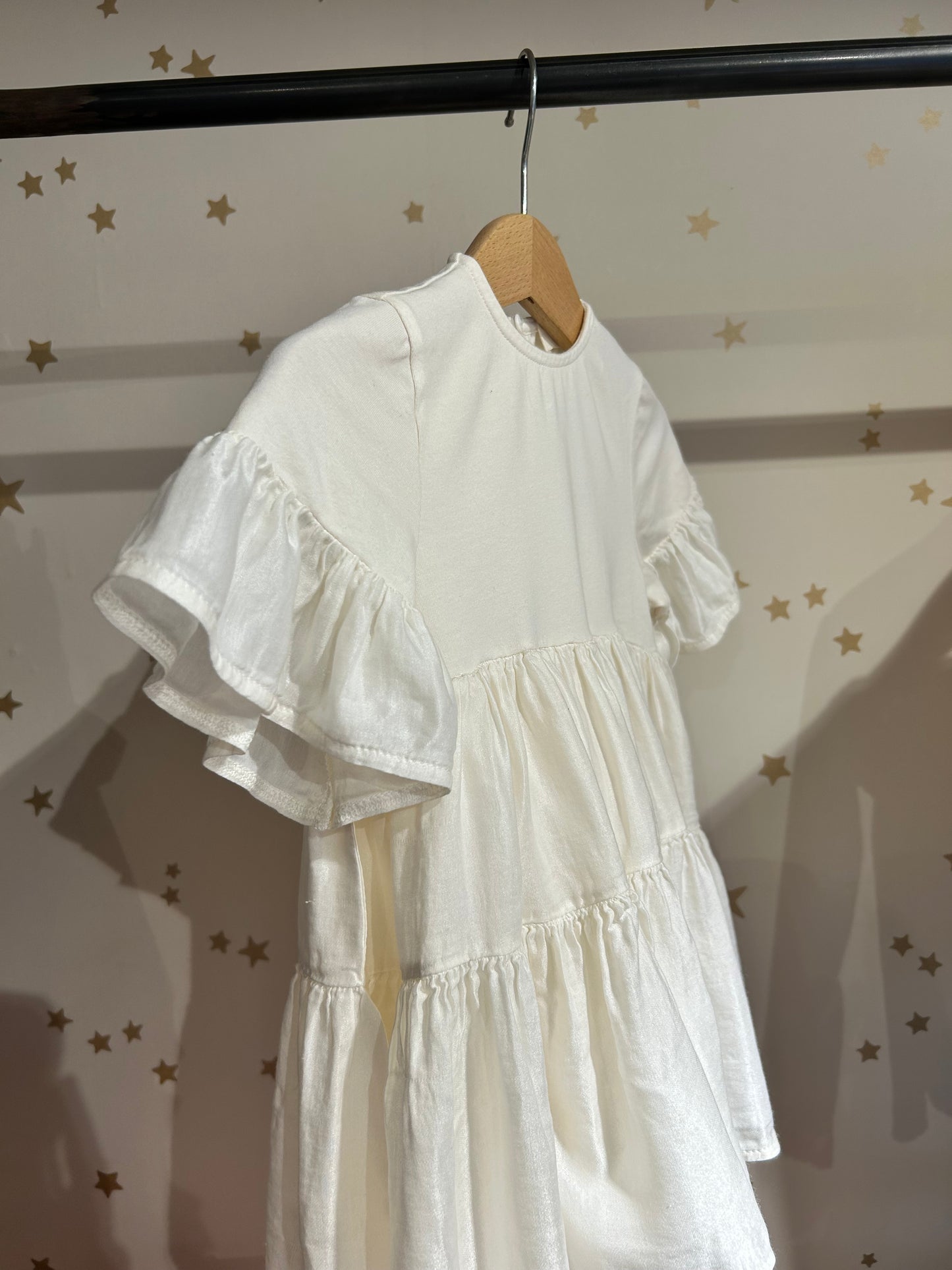 Abito baby a balze in chiffon di seta