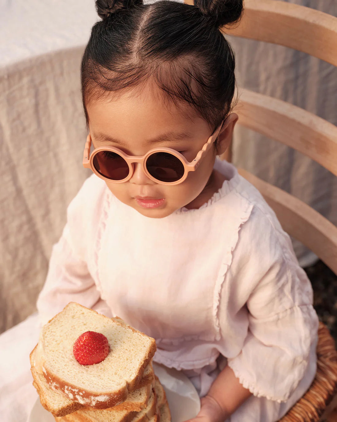 Occhiali da sole rotondi baby rosa Fig Pink 1-3 anni