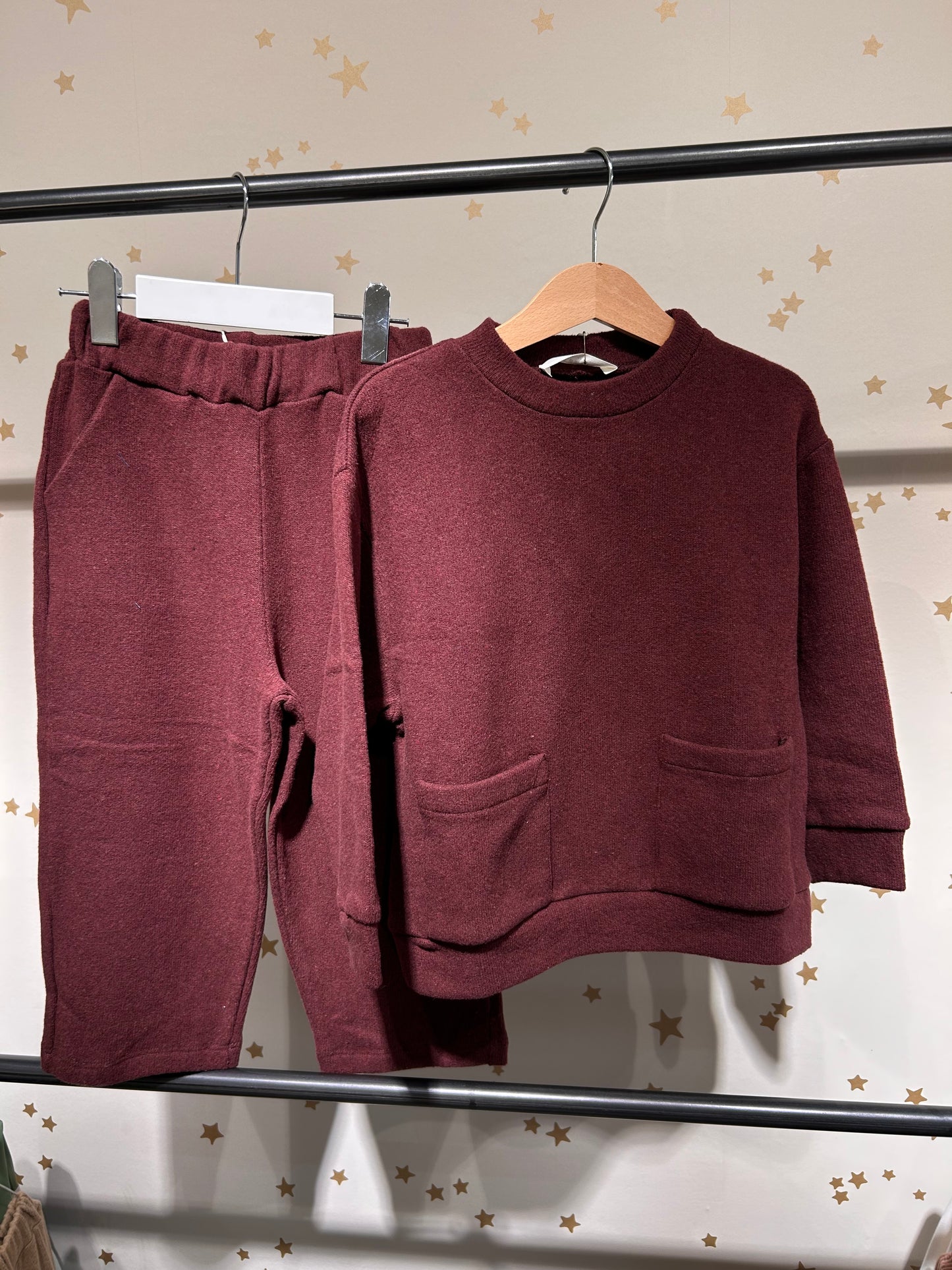 Pantalone caldo cotone borgogna