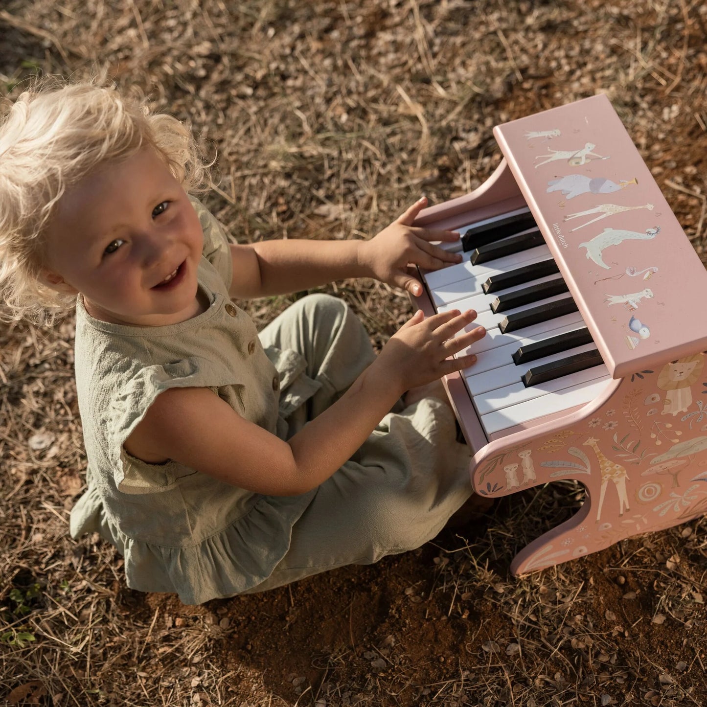 Piano in legno rosa Safari Friends
