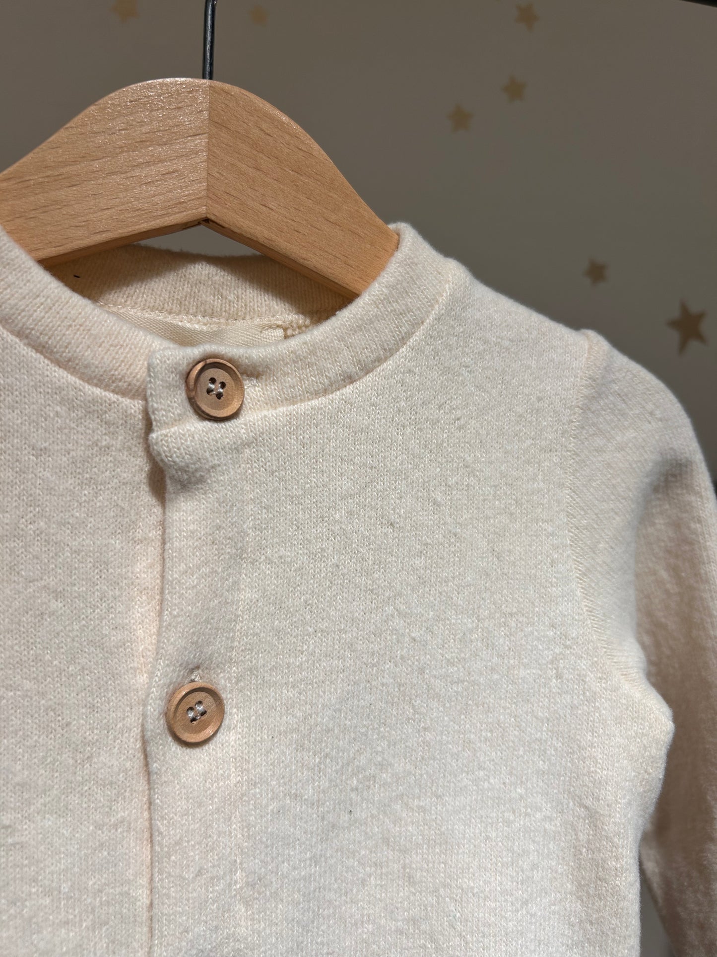 Cardigan caldo cotone avorio