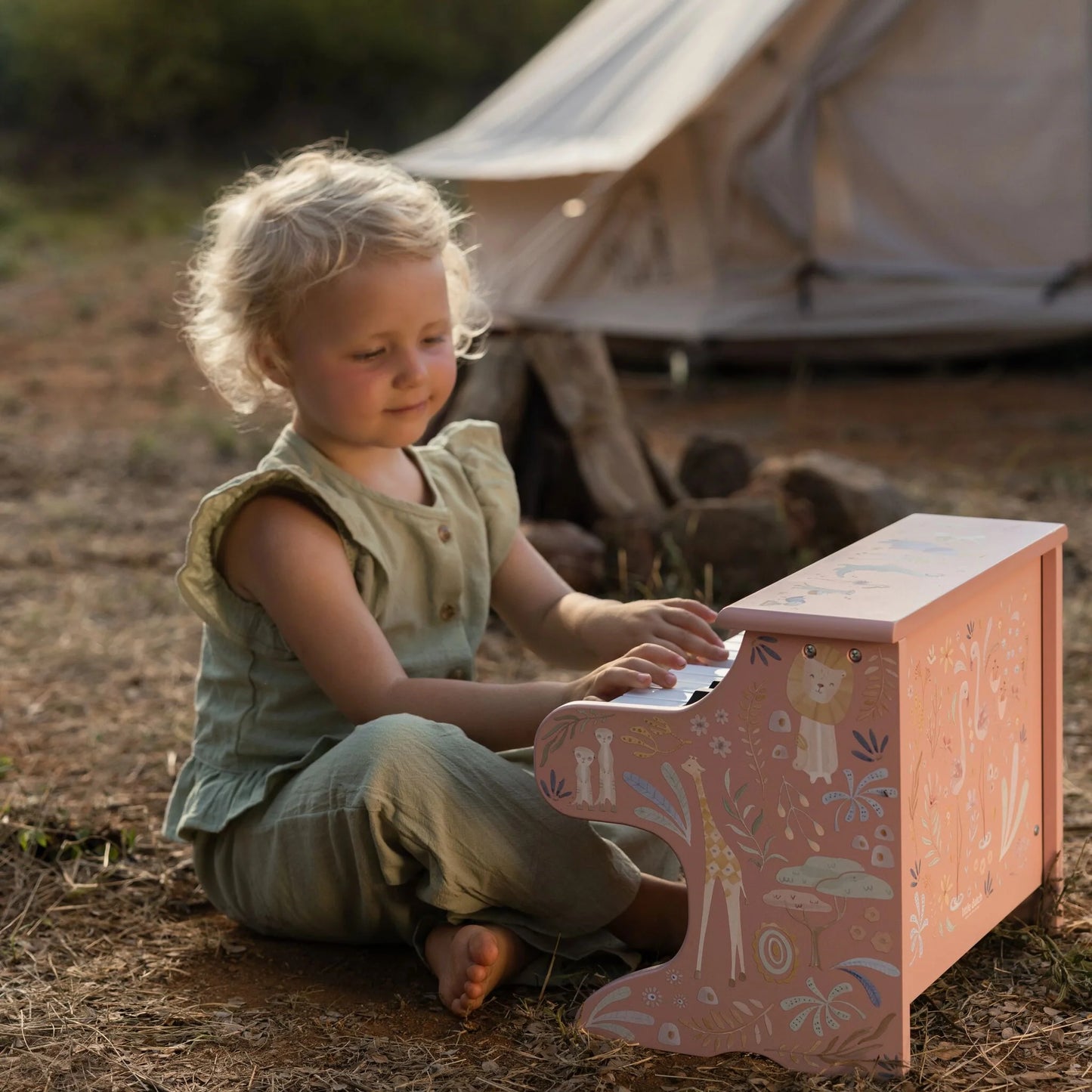 Piano in legno rosa Safari Friends