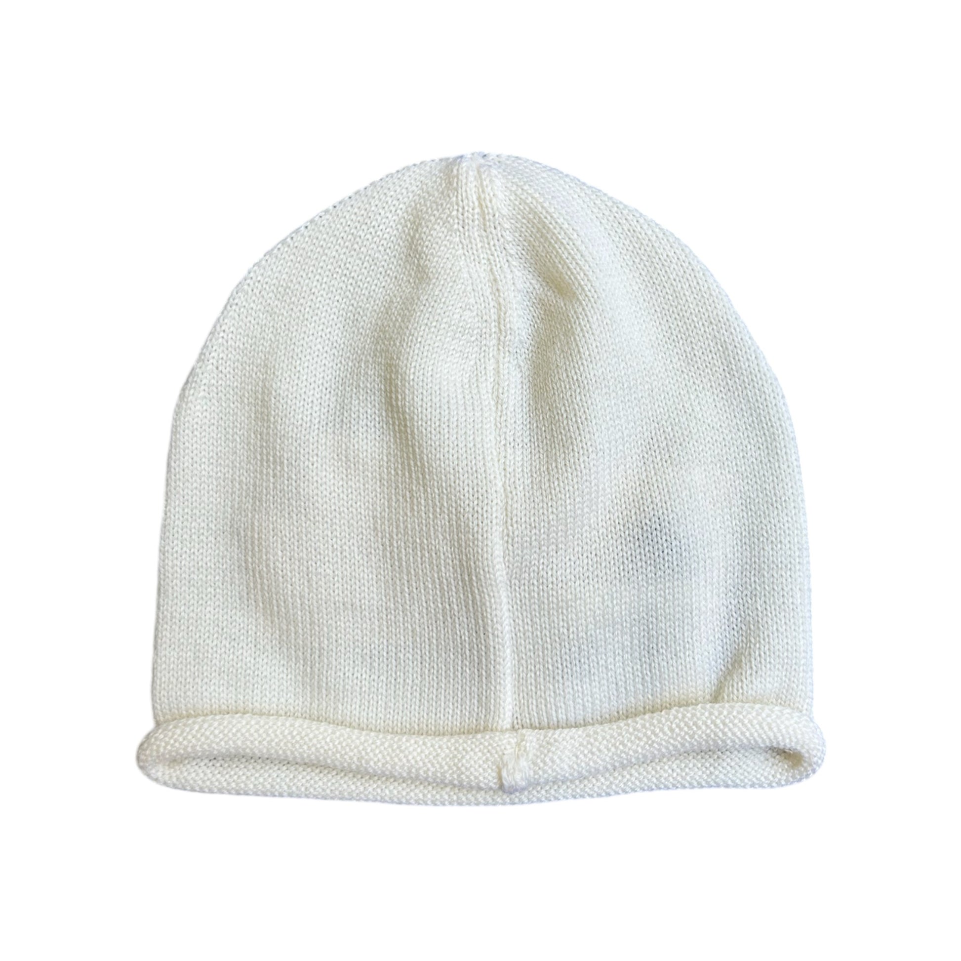 Cuffia neonato ricciolino lana panna