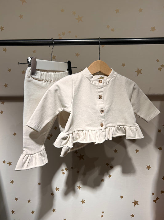Cardigan felpa baby avorio