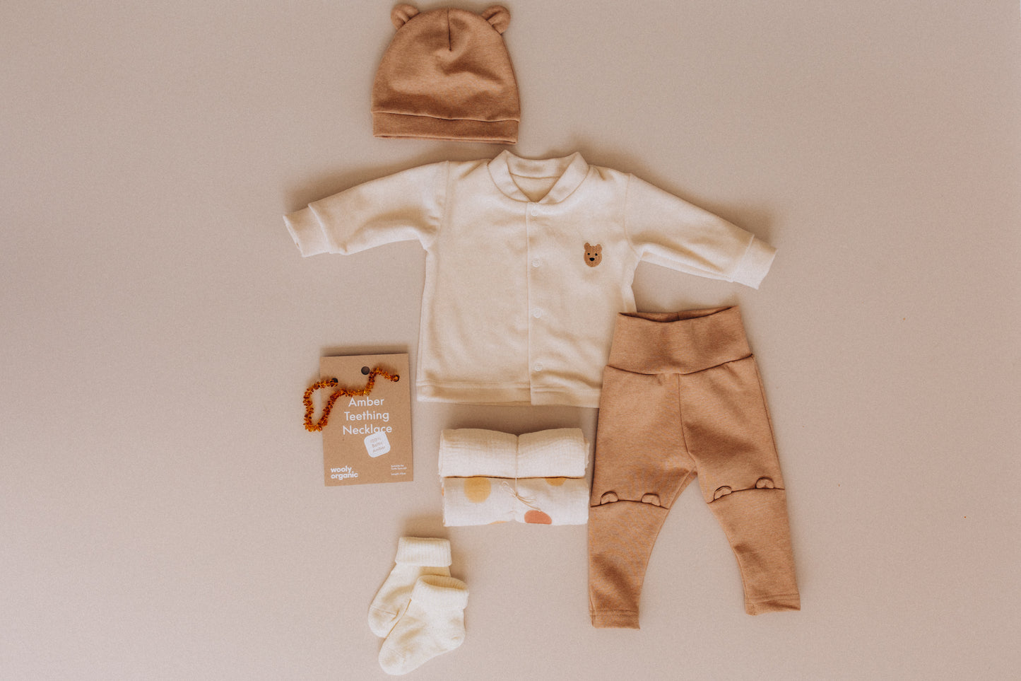 Cardigan ciniglia panna orsetto ricamato cotone BIO