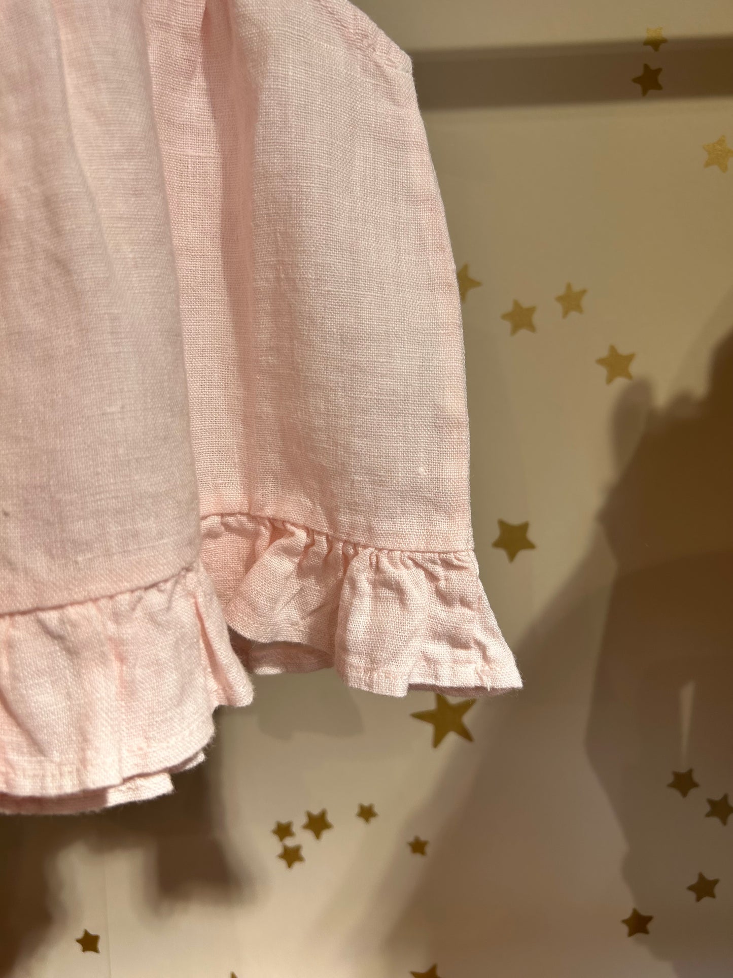 Blusa baby in lino rosa confetto