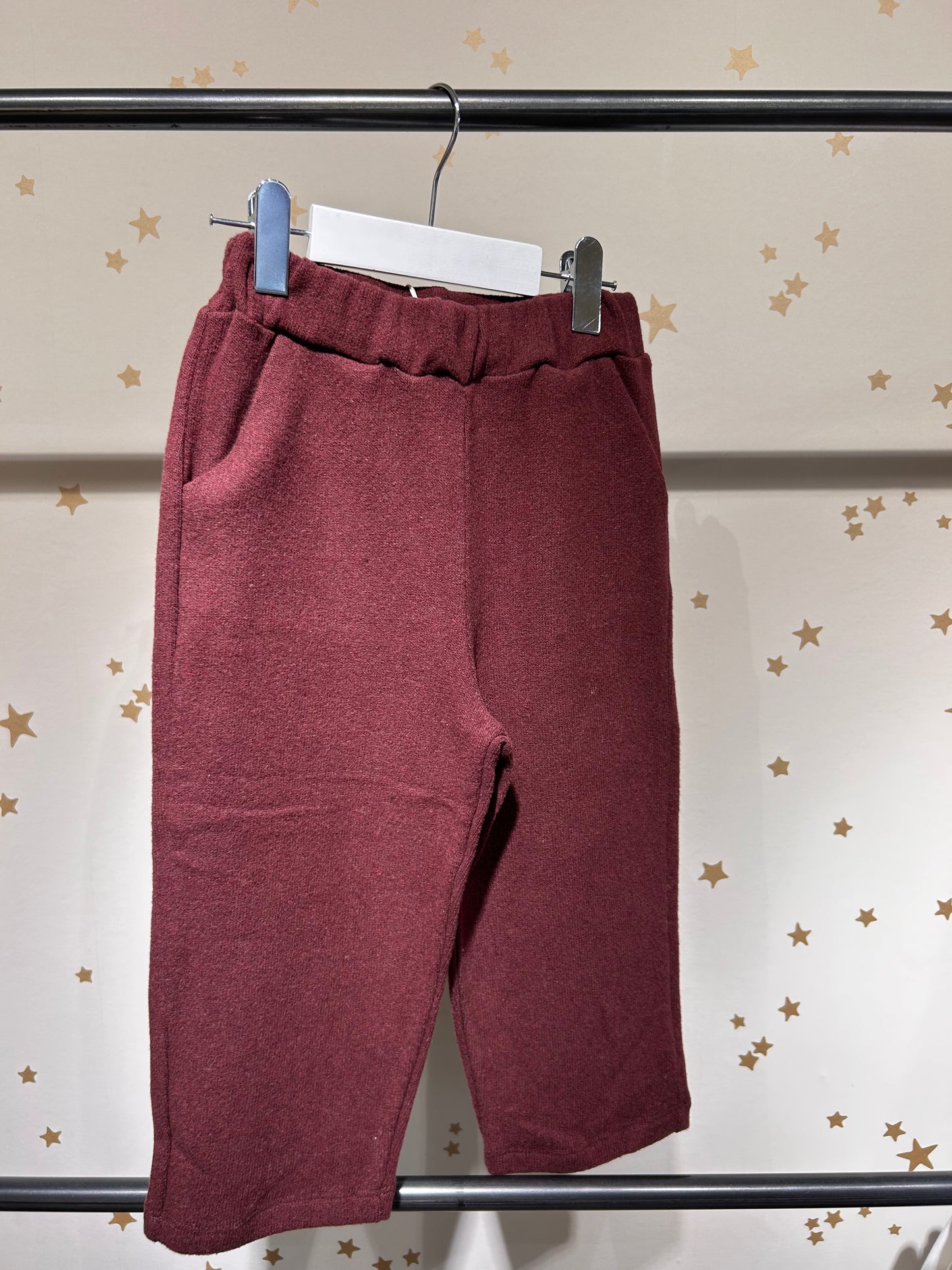 Pantalone caldo cotone borgogna