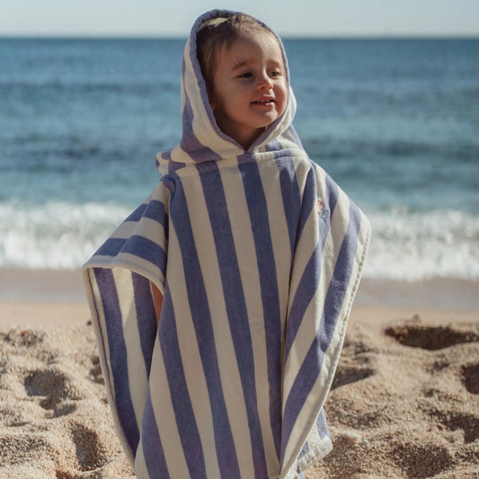 Poncho da mare a righe viola Dreamy Purple Stripe