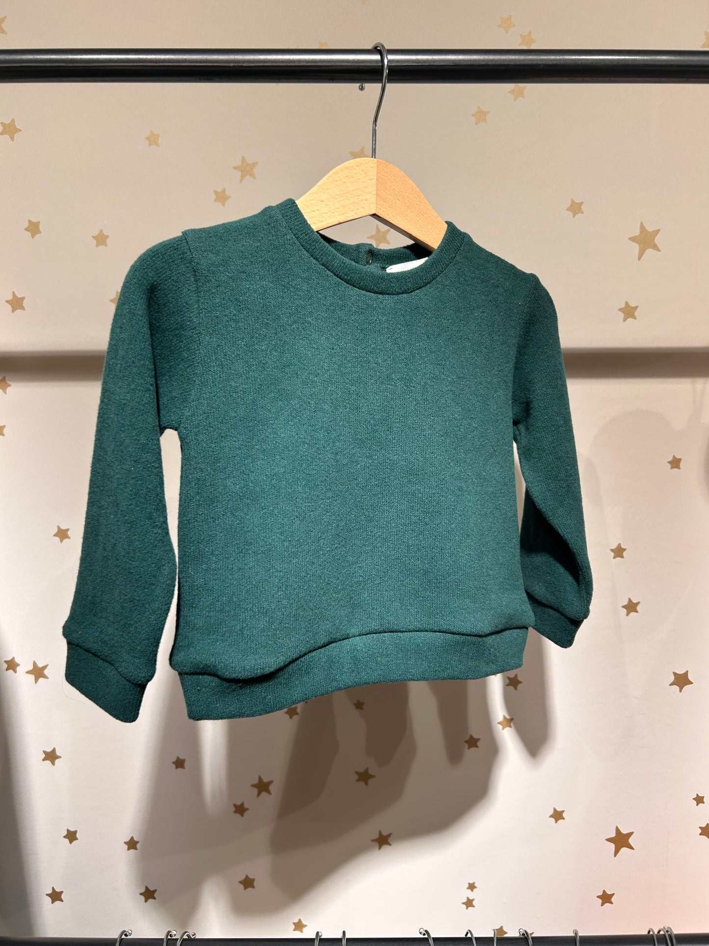 Felpa baby verde caldo cotone