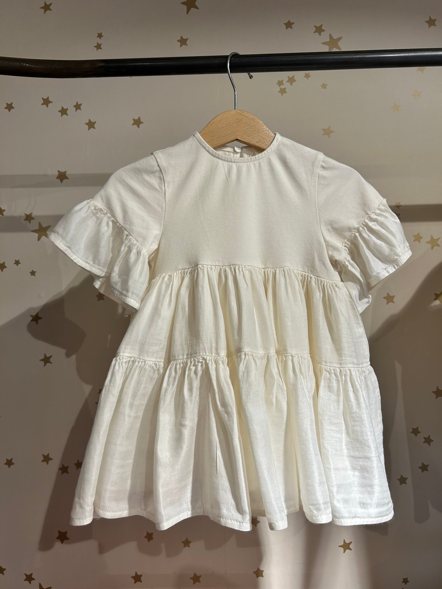 Abito baby a balze in chiffon di seta