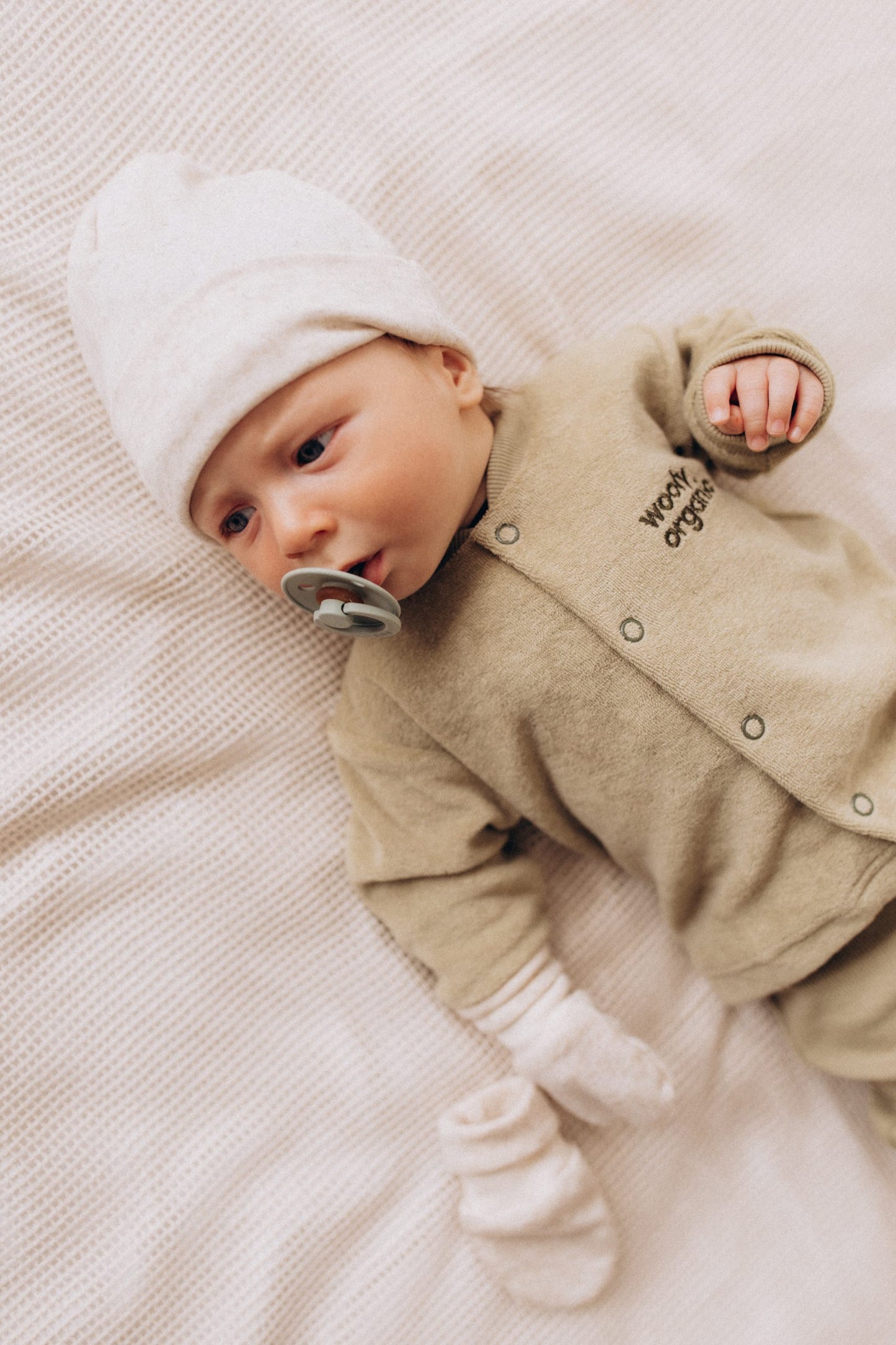 Cuffietta neonato lino/tencel