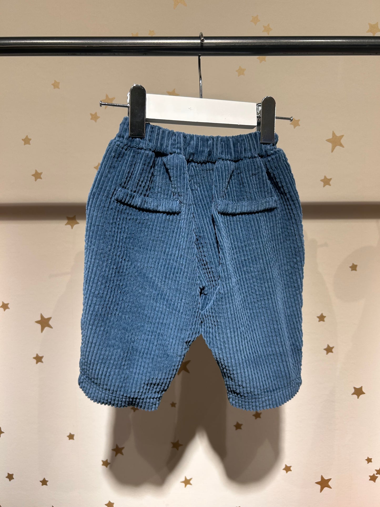 Pantalone baby velluto maiolica blue