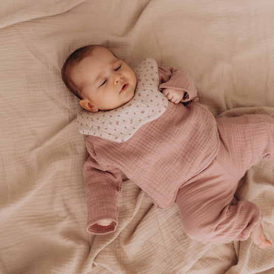Completo kimono e pantalone in mussola rosa