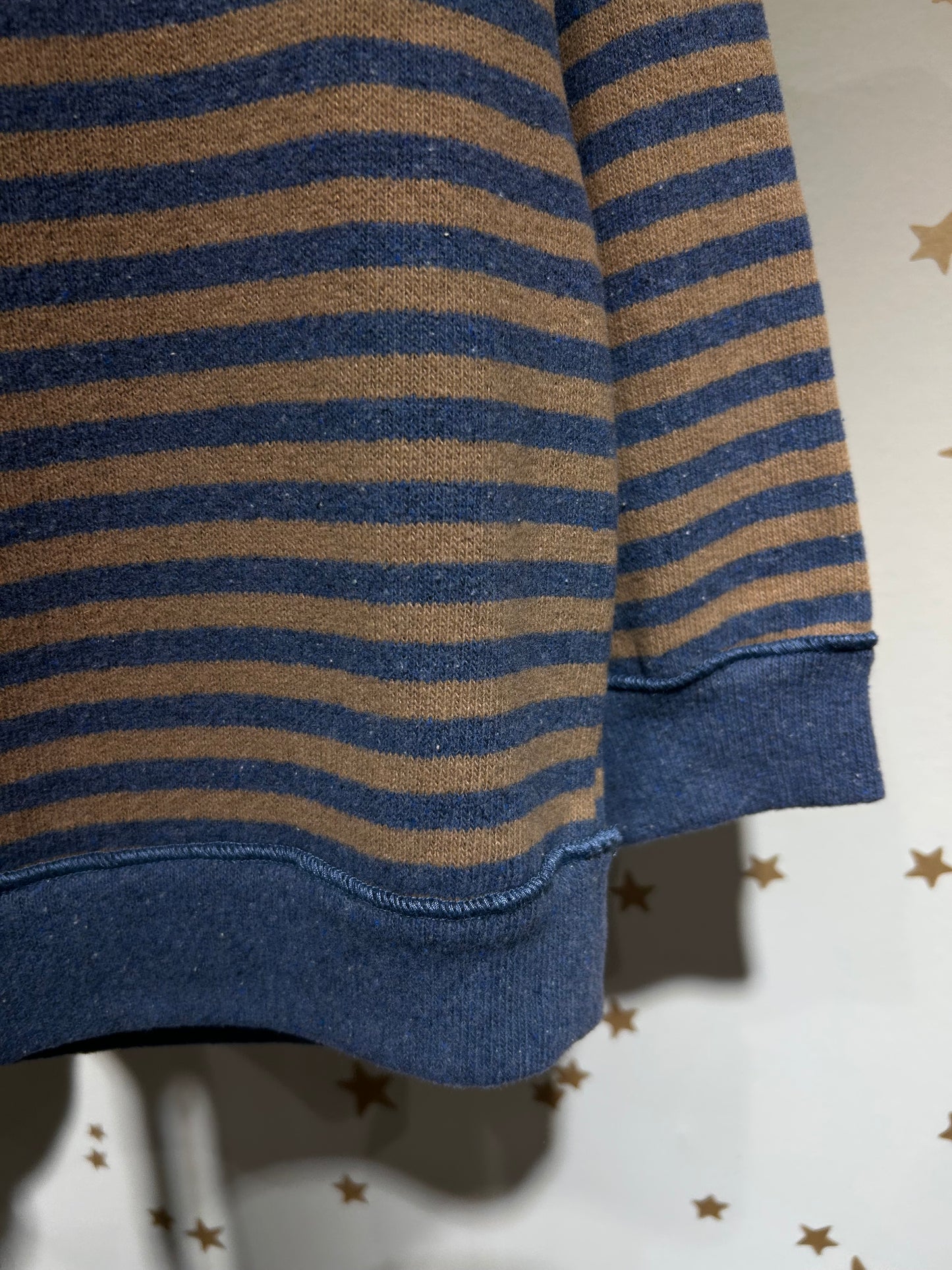 Felpa riga legno/blu caldo cotone