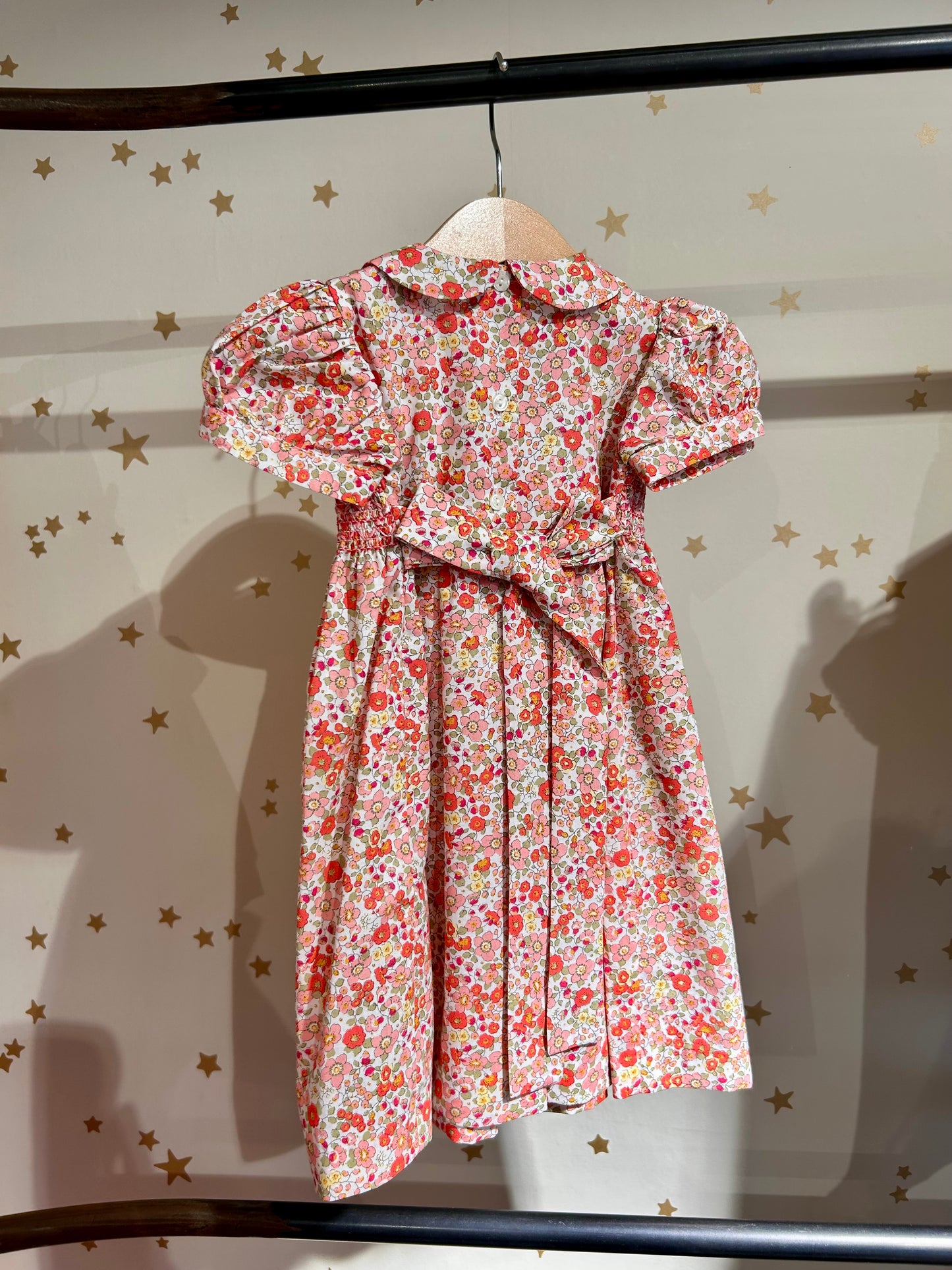 Abito baby fiori punto smock