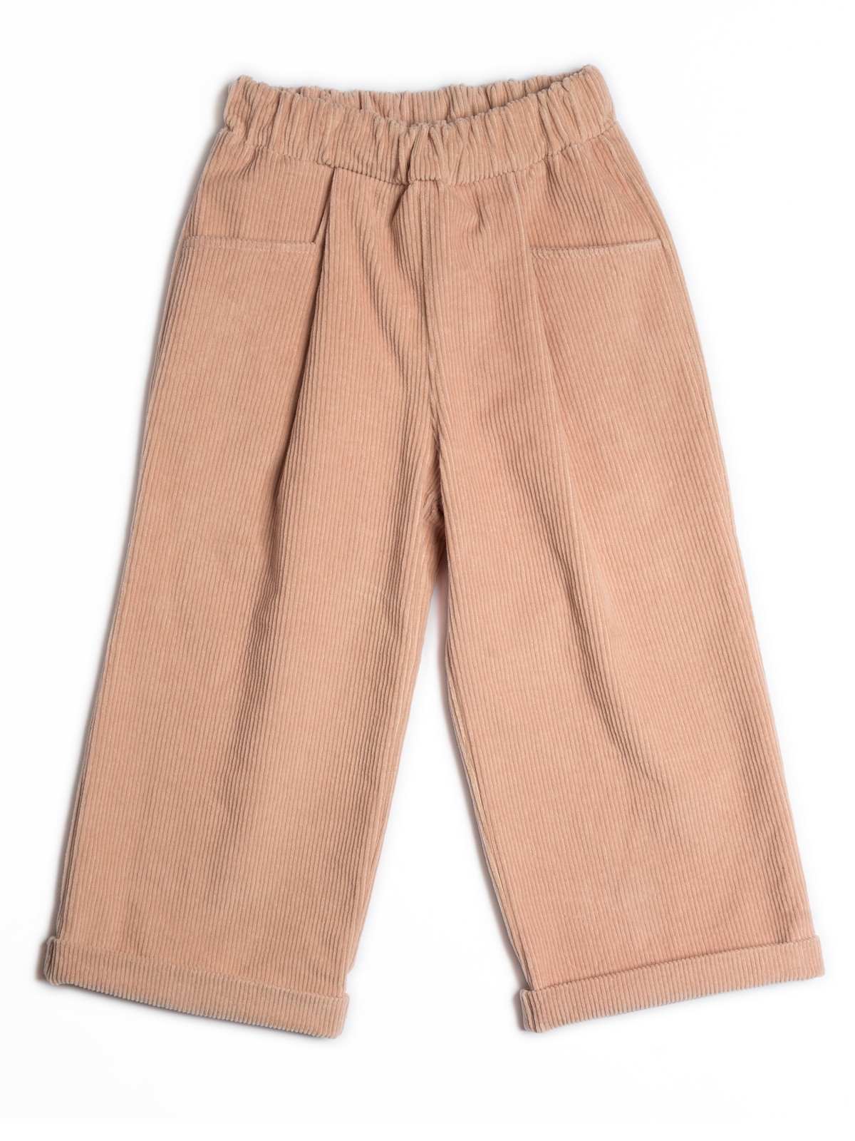Pantalone velluto rosa ricamo fiori