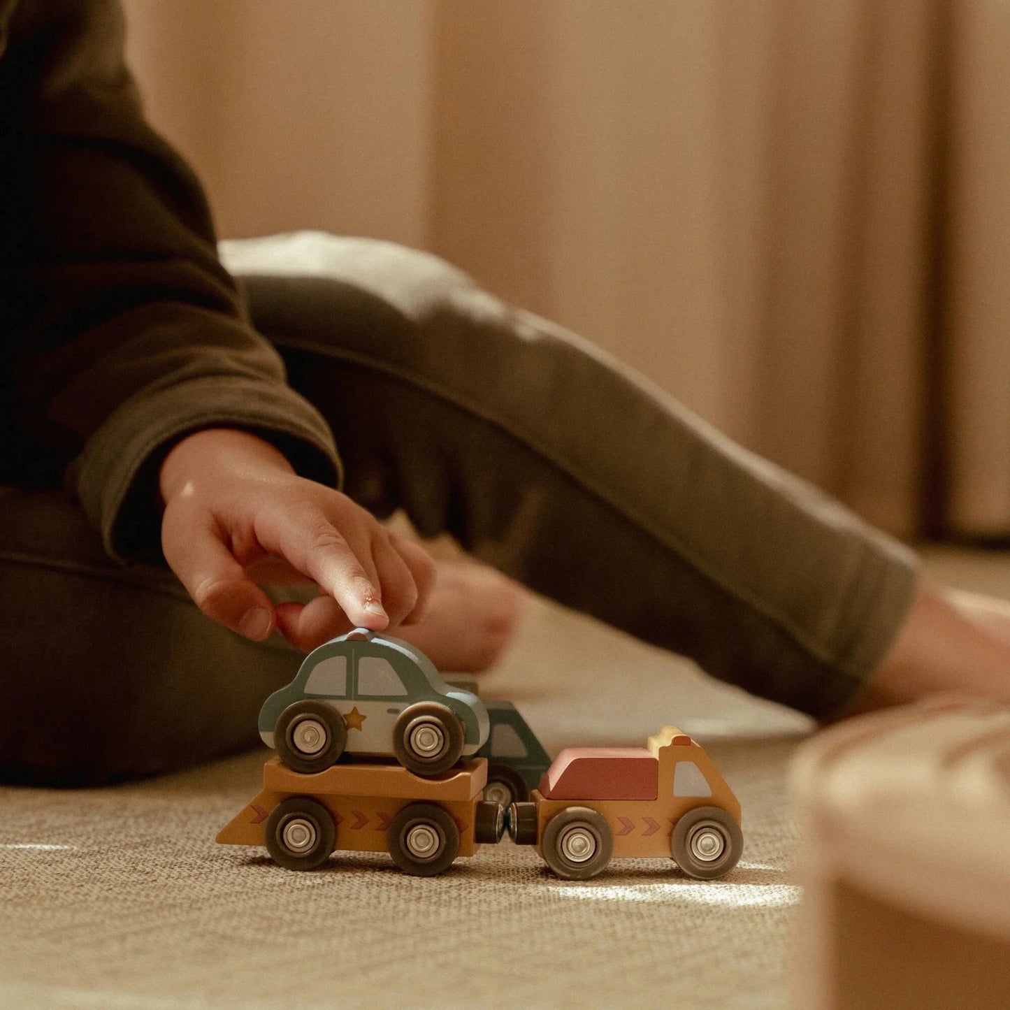 Ensemble de voitures jouets en bois - extension ferroviaire