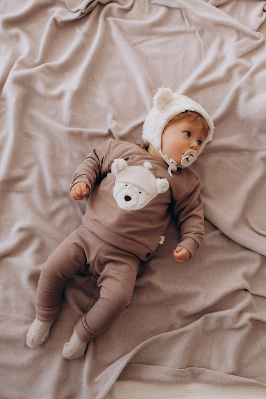 Completo felpa e pantalone Orso cotone BIO
