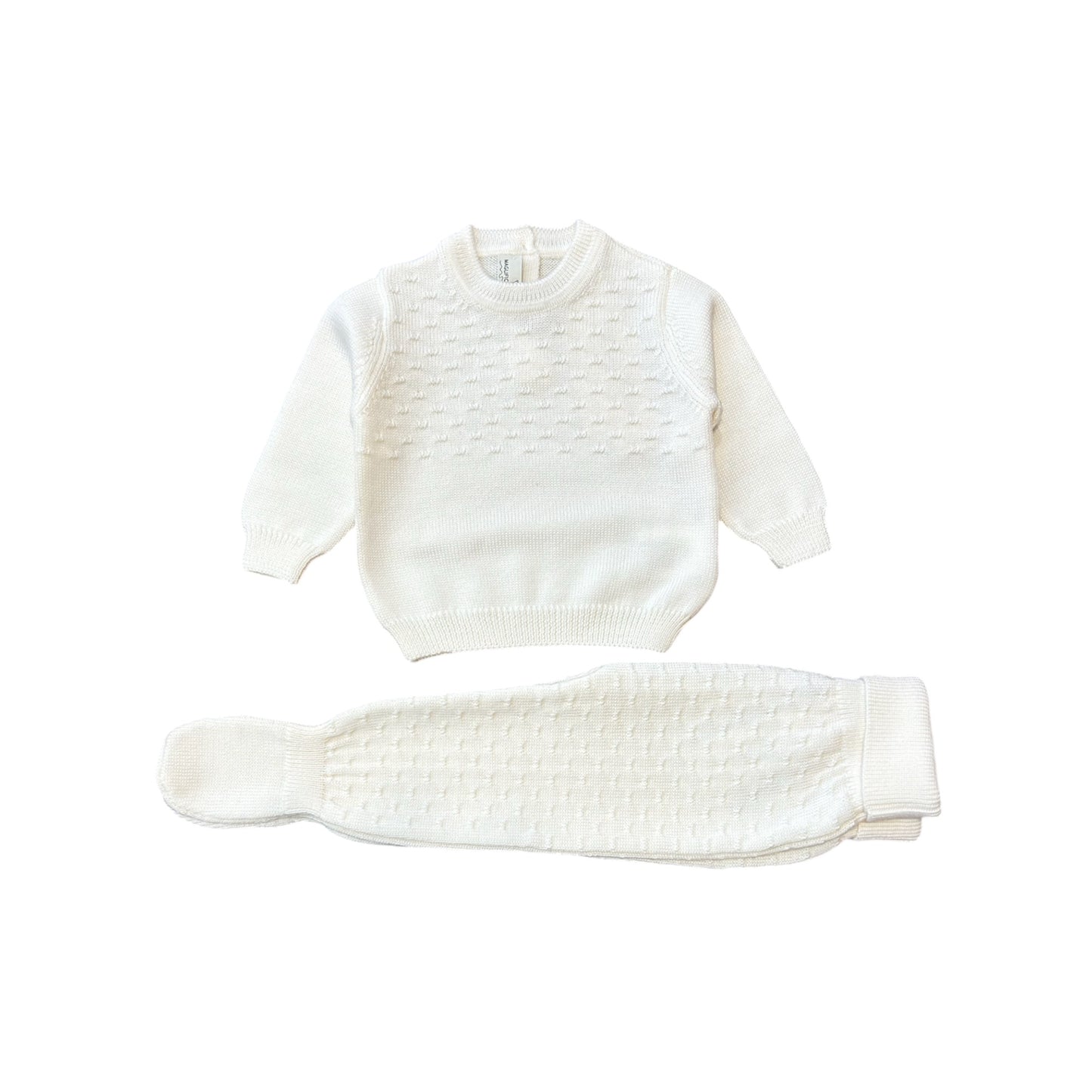 Completo neonato lana panna 