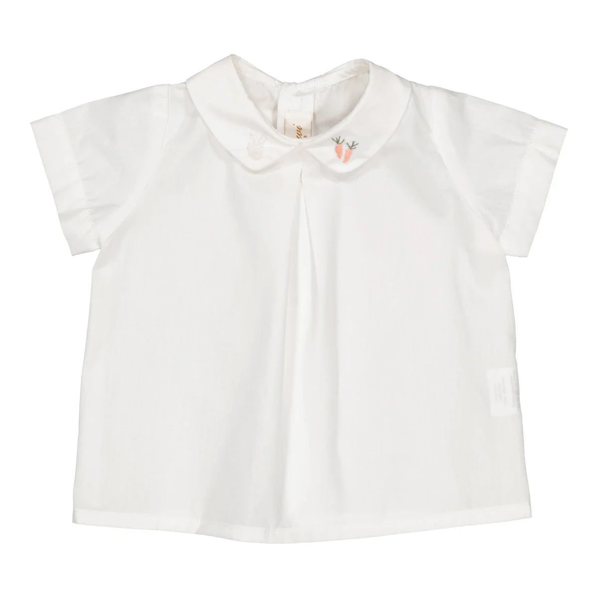 Camicia Maurice ricamo carotine in popeline bianca