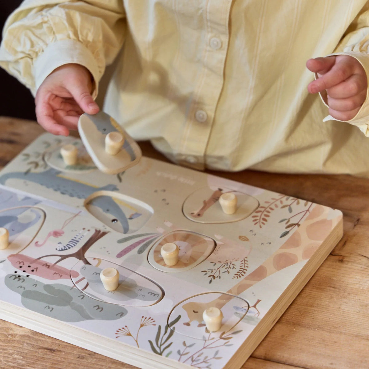 Puzzle sonoro in legno Safari Friends