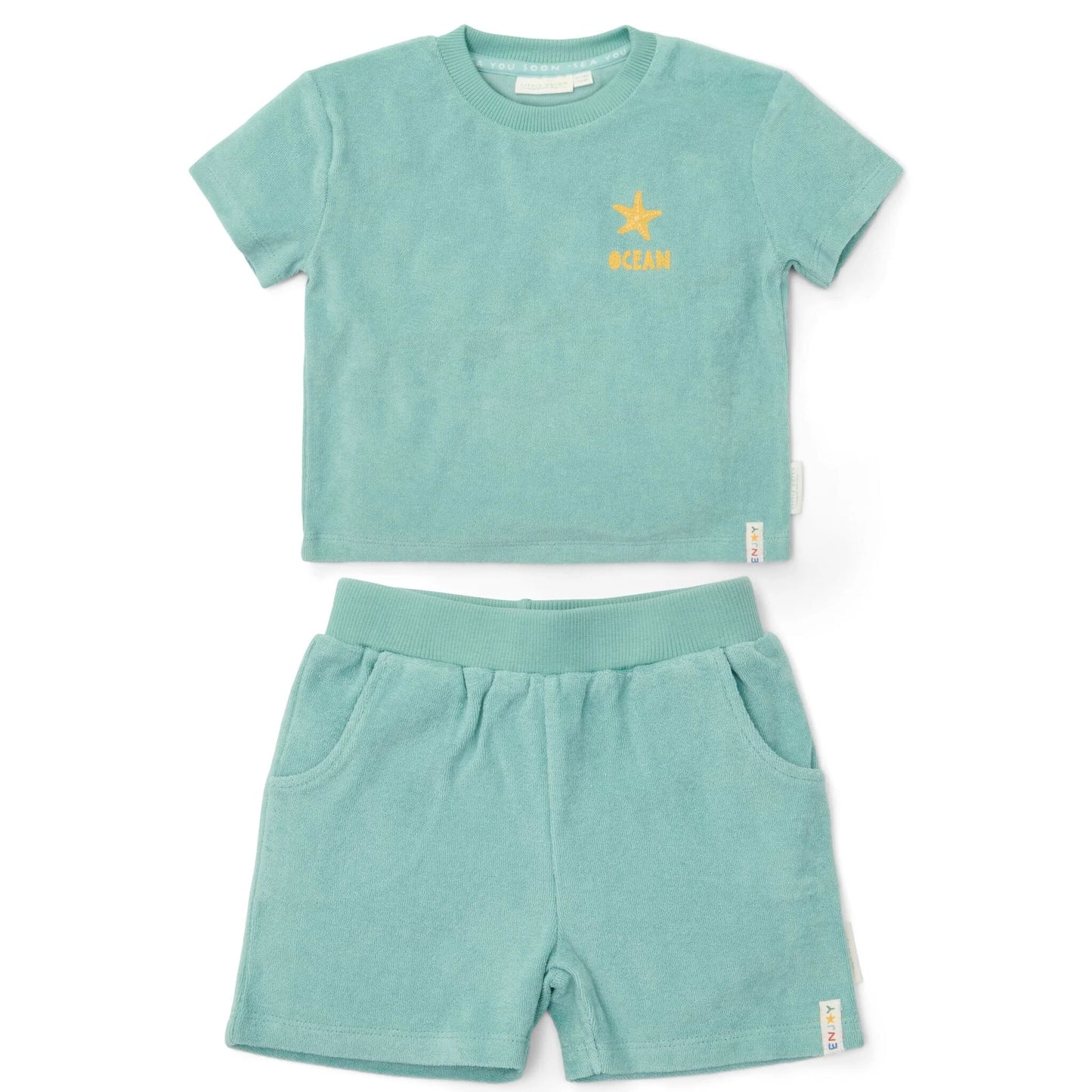 Completo t-shirt e pantaloncino Verde - Seasashells and Stripes