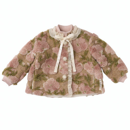 Cappotto a fiori in lana