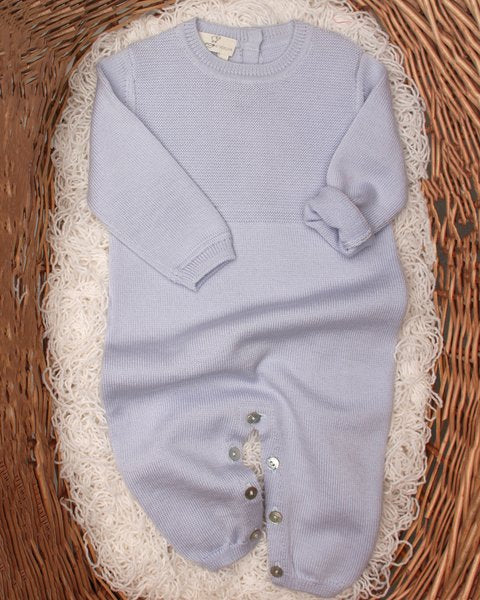 Tutina azzurra pura lana merino